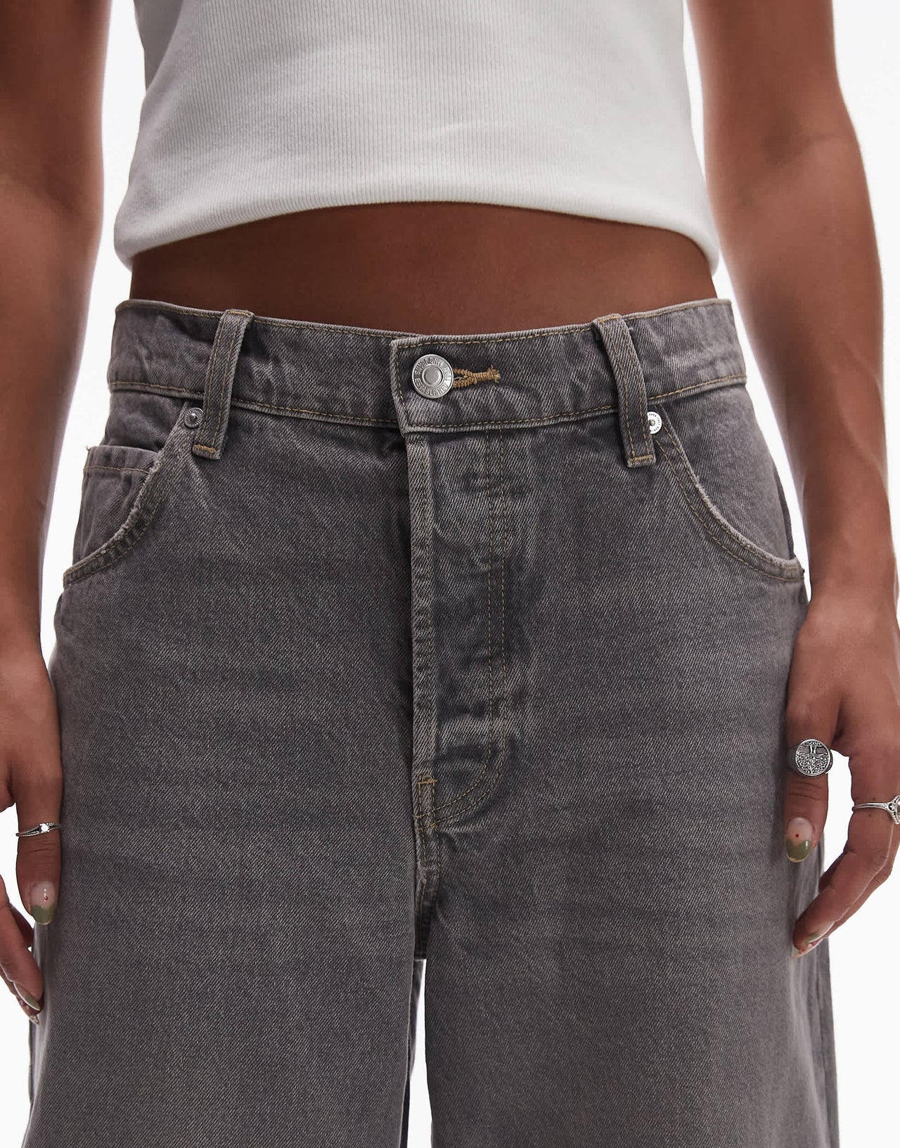 Mango relaxed straight jeans in washed black