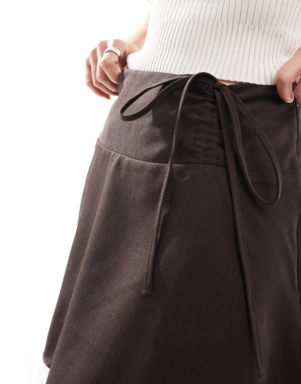 Miss Selfridge tailored double layered kilt with chiffon hem