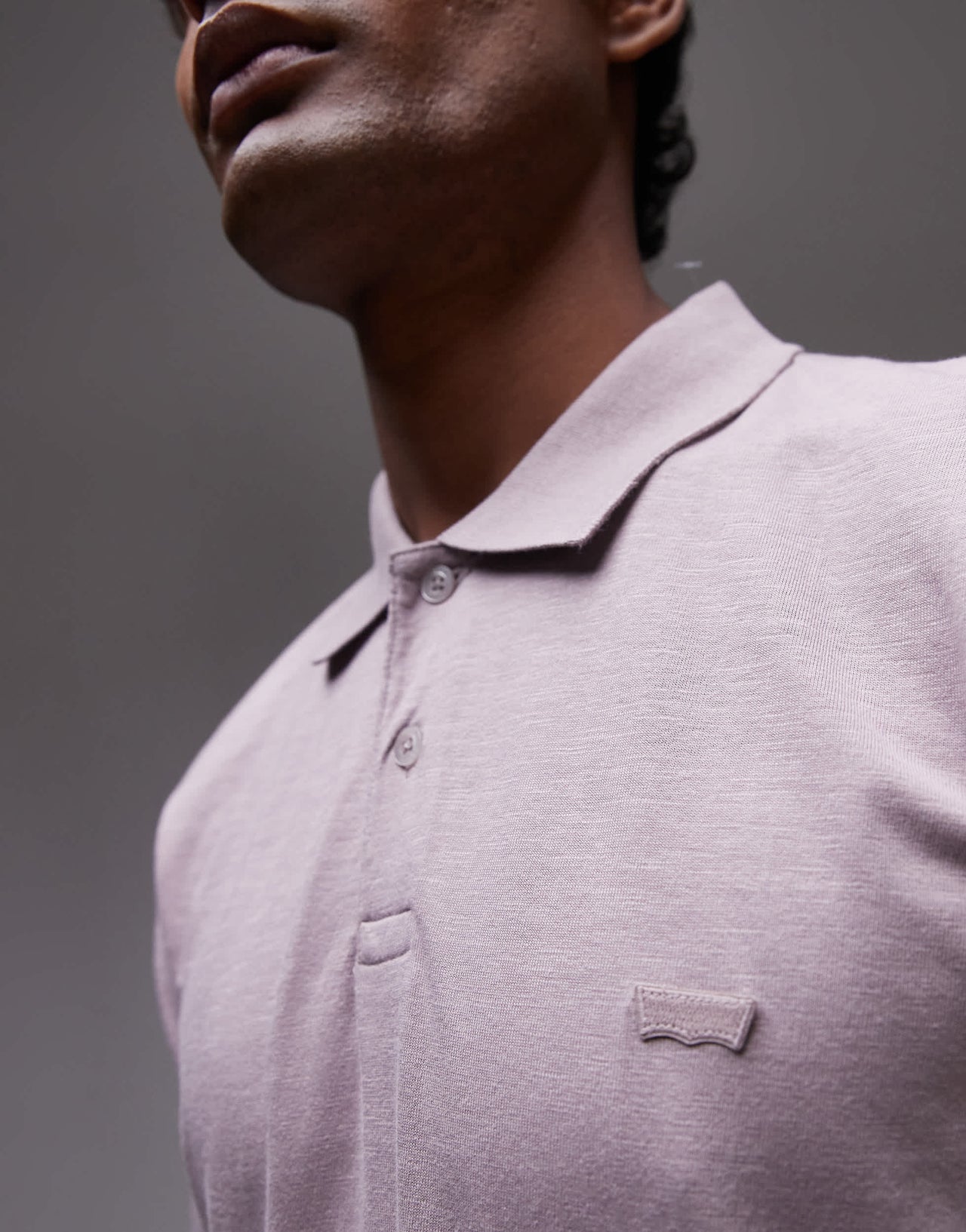 Levi's batwing logo slim fit slub jersey polo in lilac