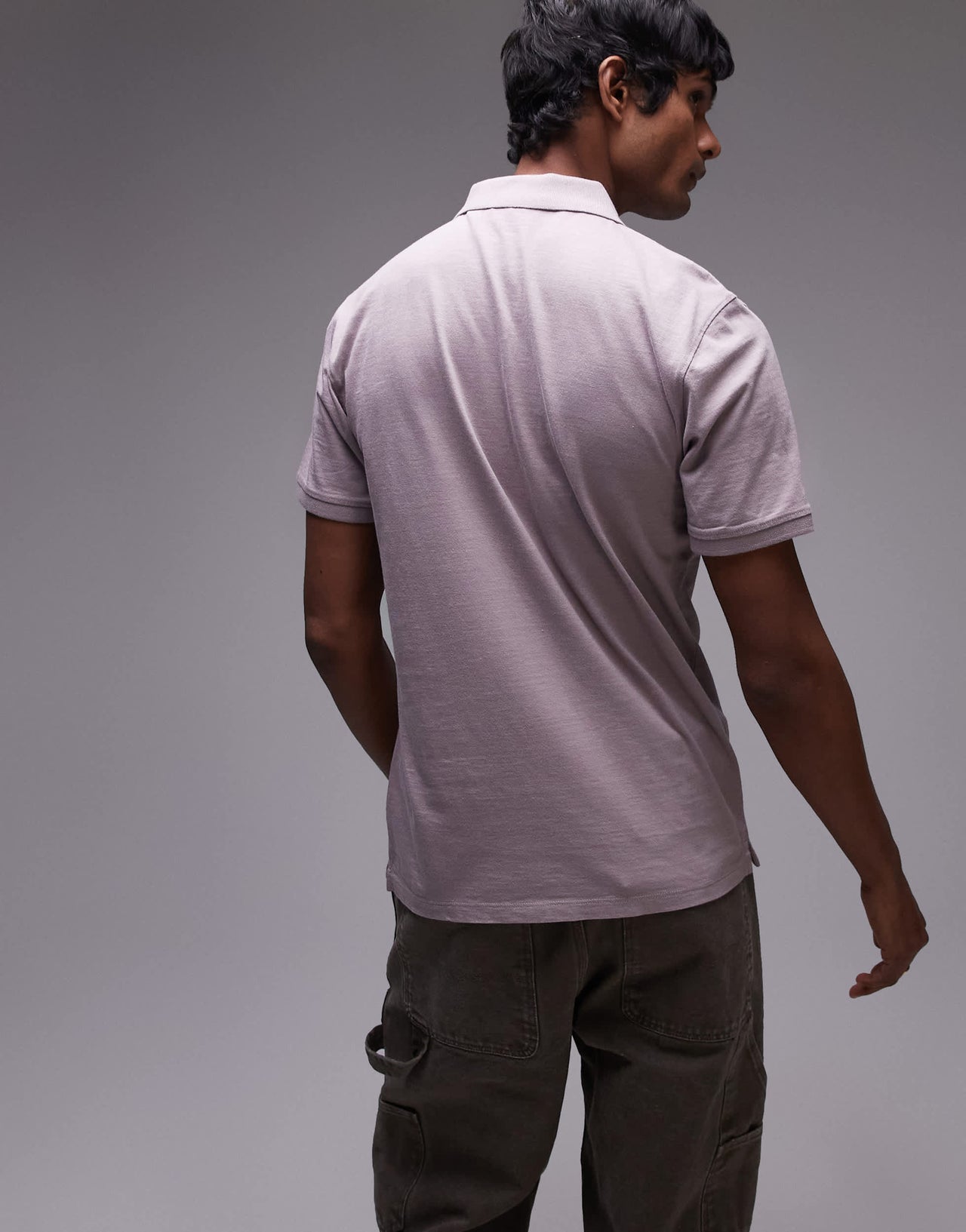 Levi's batwing logo slim fit slub jersey polo in lilac