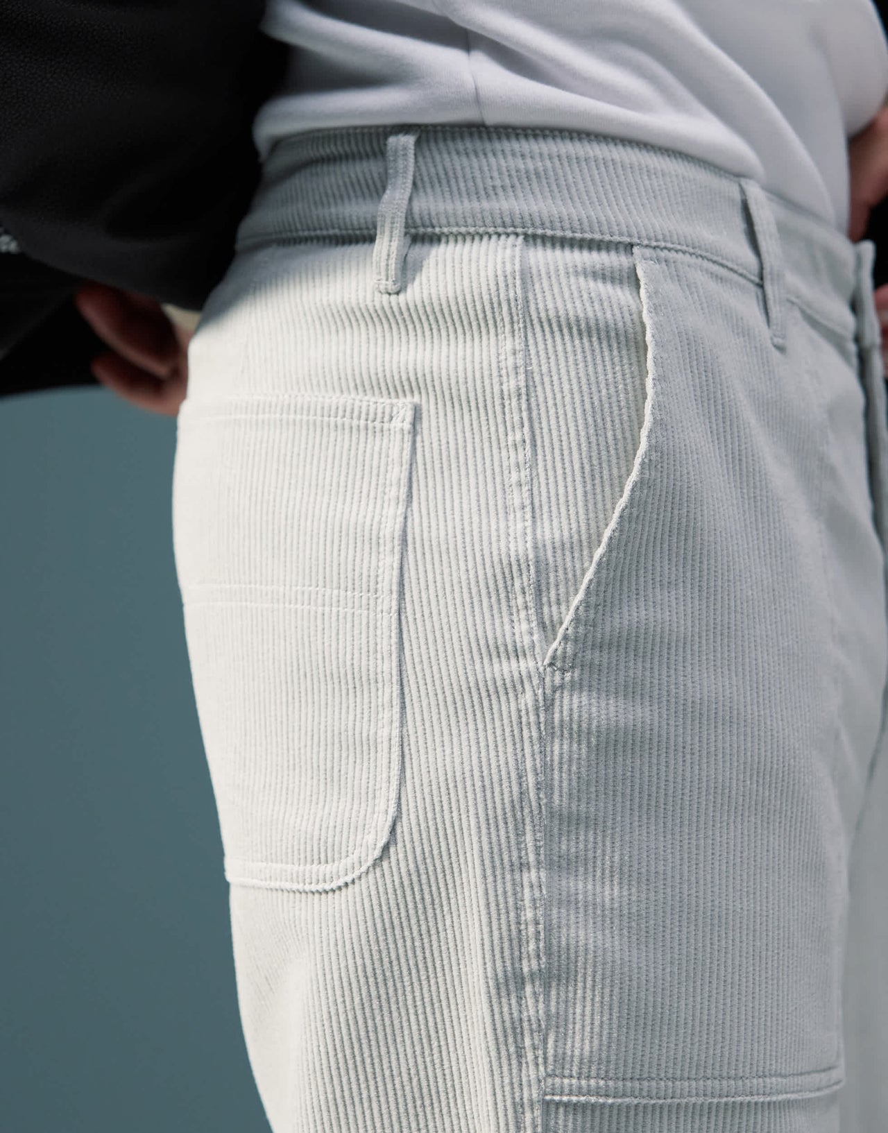 ASOS DESIGN baggy cord trousers in grey