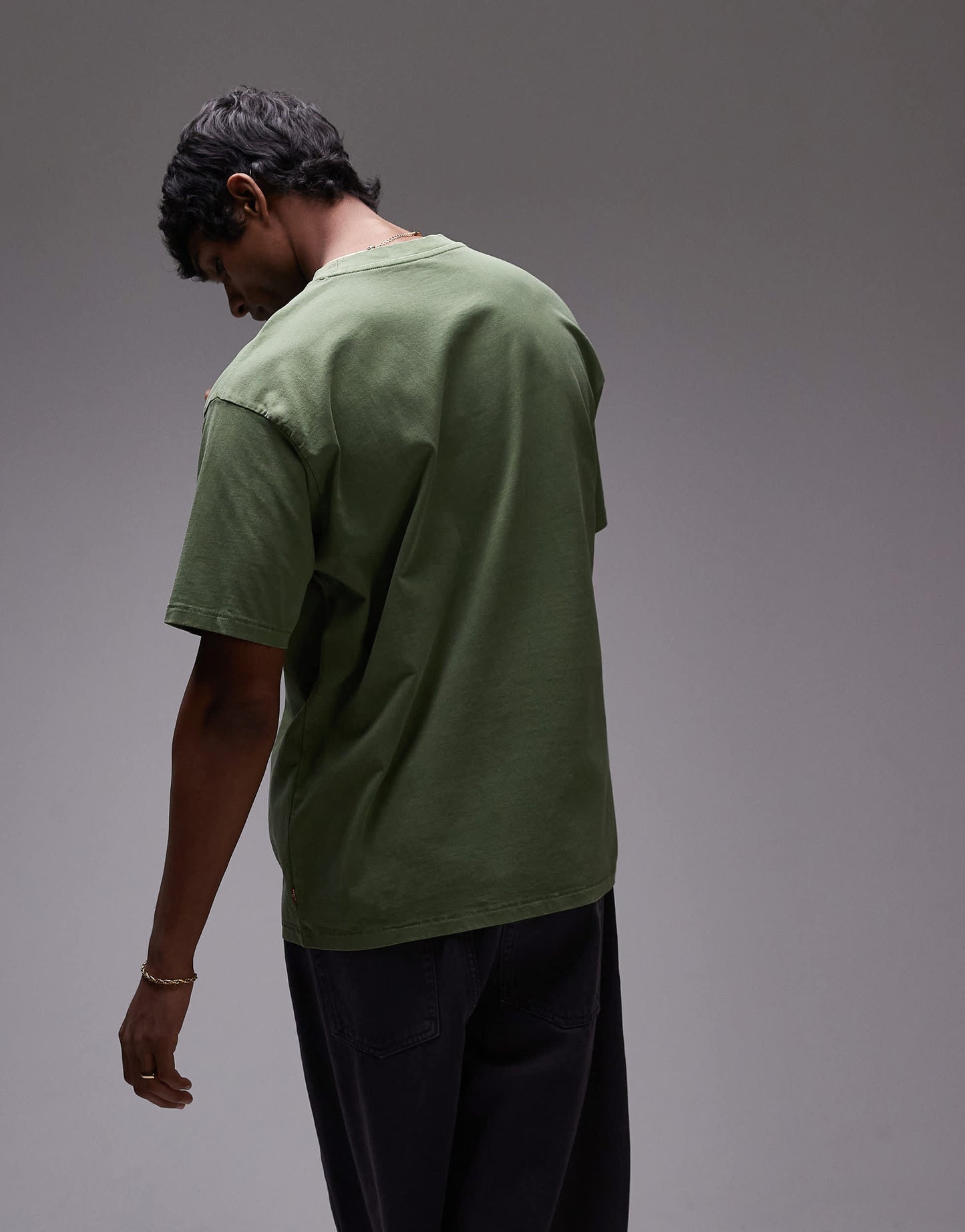Levi's Red Tab vintage relaxed fit logo garment dye t-shirt in mid green