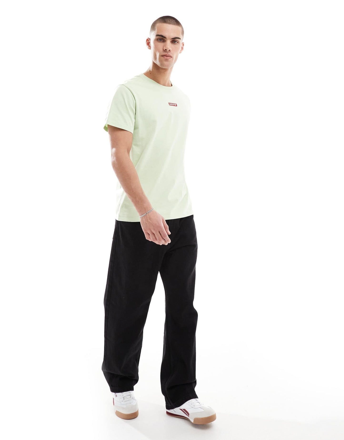 Levi's central babytab patch logo relaxed fit t-shirt in light green