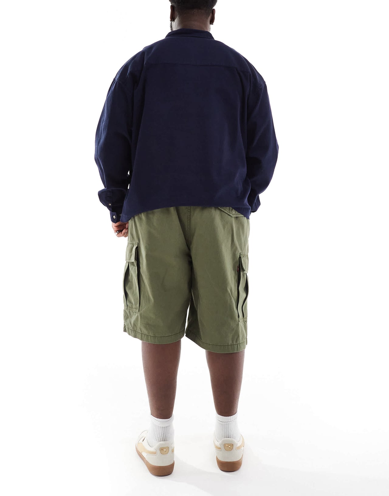 Levi's Big & Tall carrier cargo 2 pocket canvas shorts in dark green