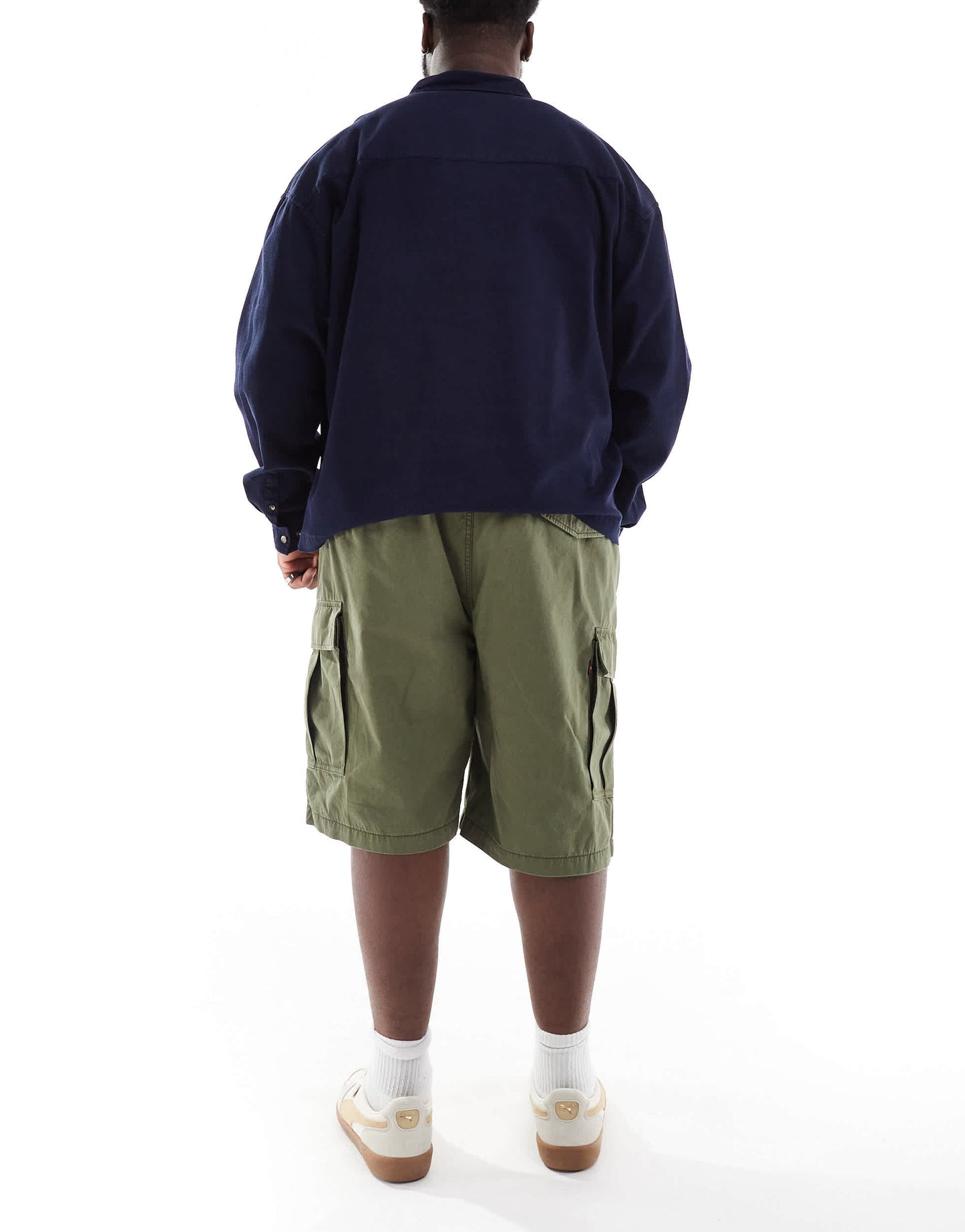 Levi's Big & Tall carrier cargo 2 pocket canvas shorts in dark green