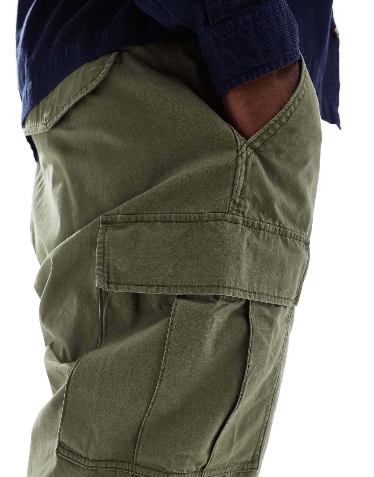 Levi's Big & Tall carrier cargo 2 pocket canvas shorts in dark green