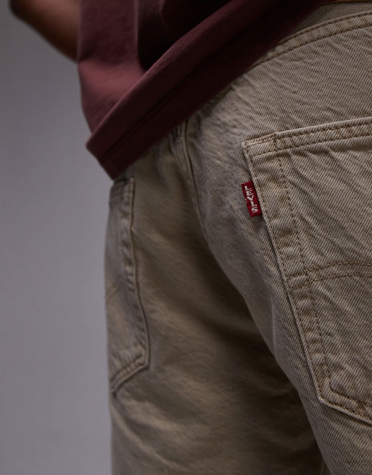 Levi's 501 Original straight garment dyed denim shorts in khaki tan