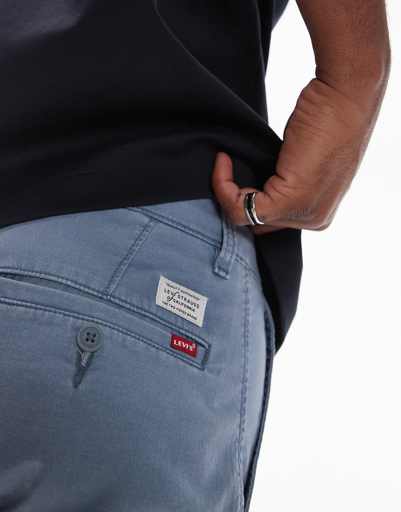 Levi's XX Chino straight cotton linen shorts in mid blue