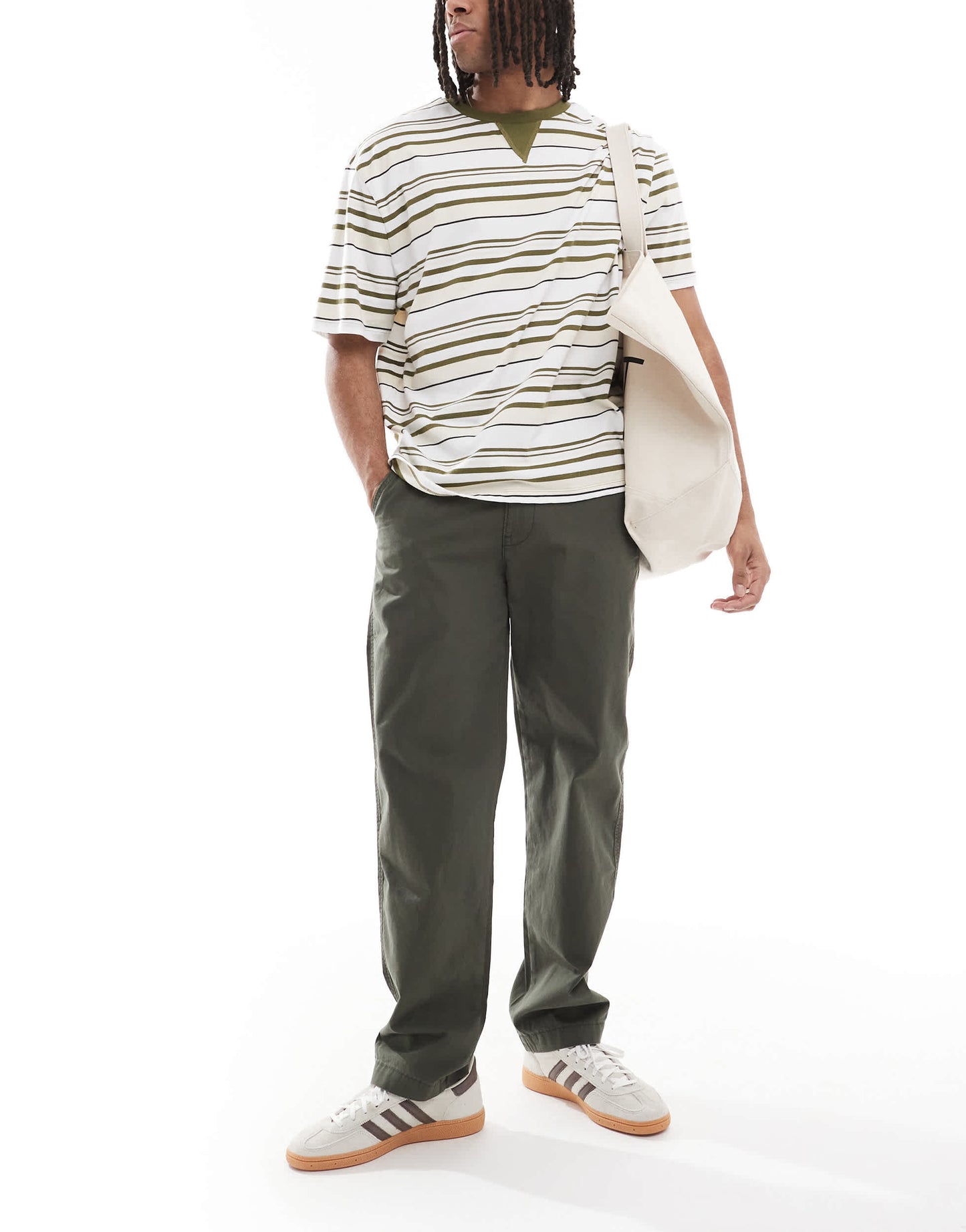 Levi's XX Easy loose cotton linen chinos in dark green
