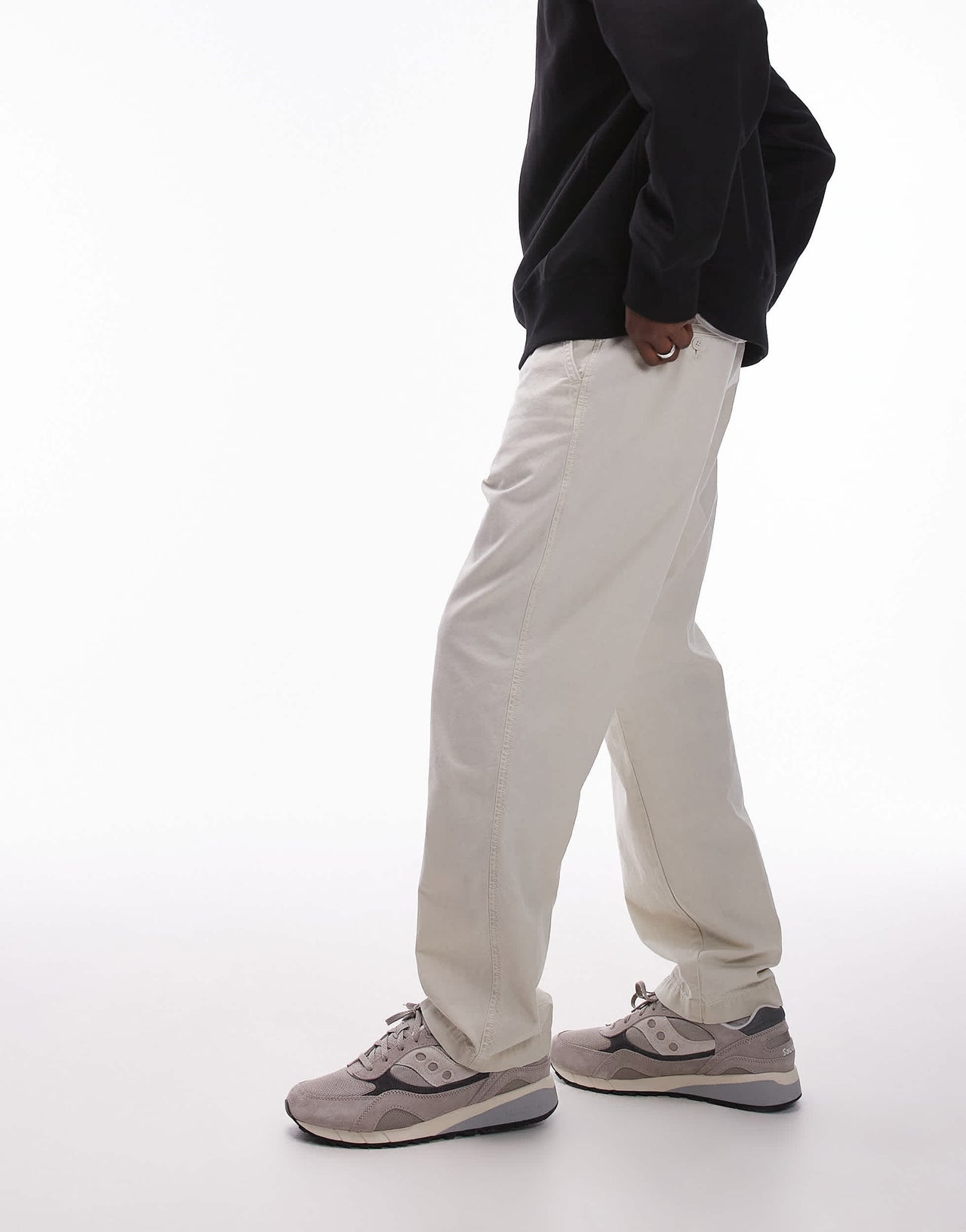 Levi's XX Chino loose straight cotton linen mix trousers in light grey