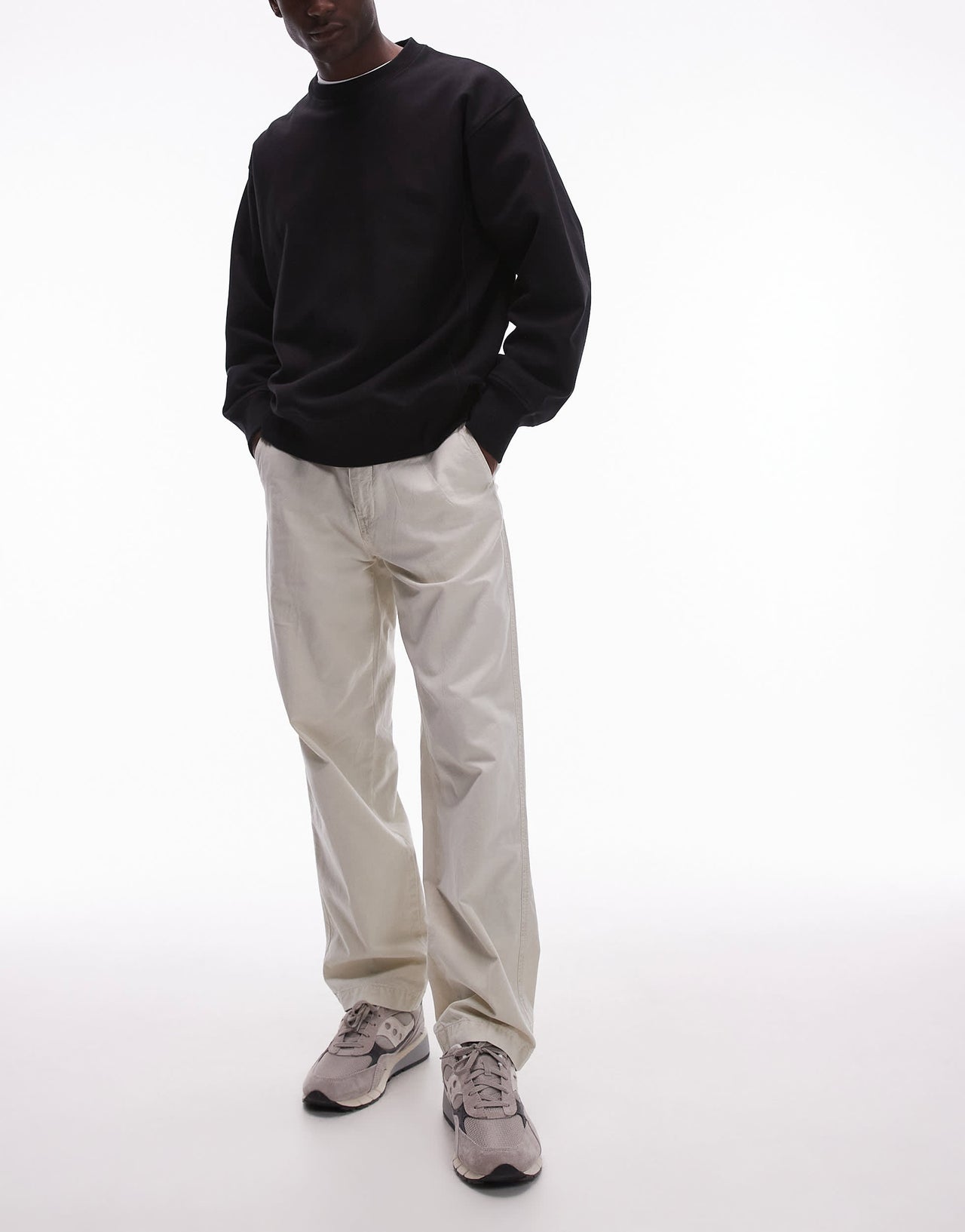 Levi's XX Chino loose straight cotton linen mix trousers in light grey