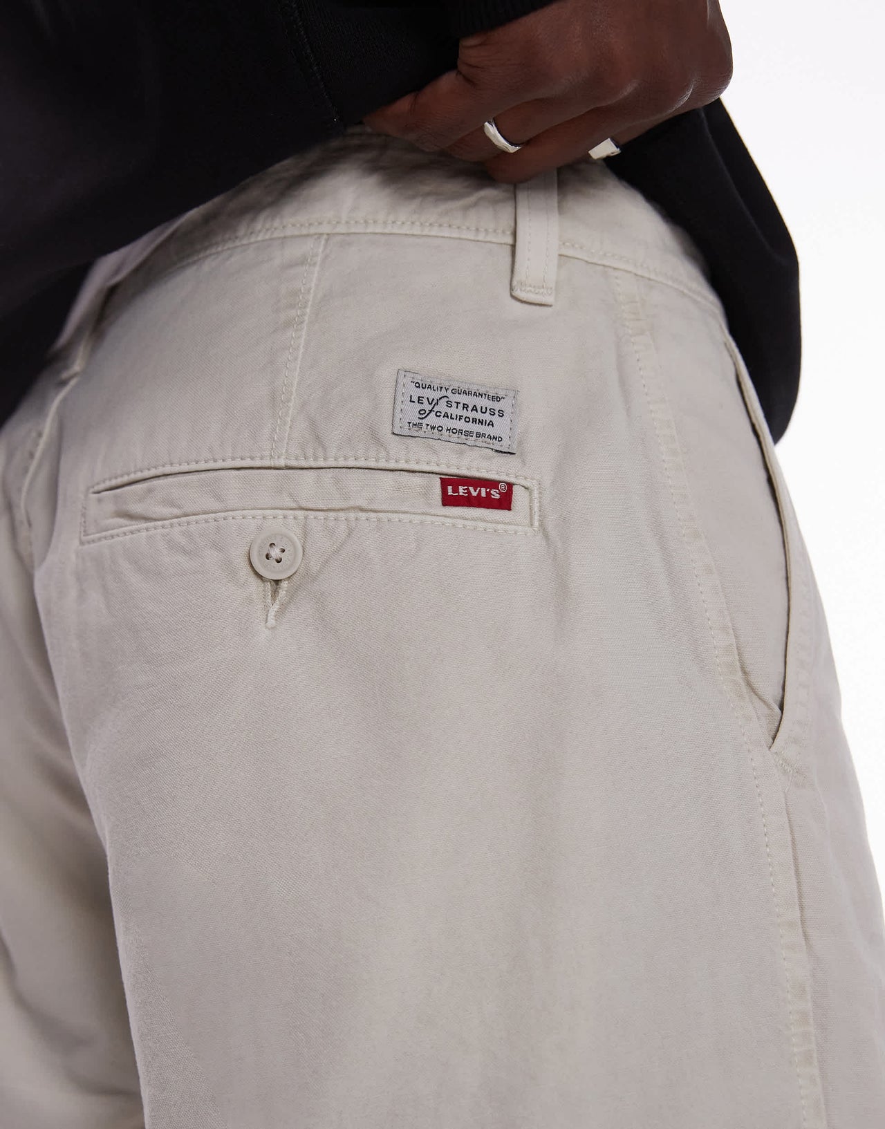 Levi's XX Chino loose straight cotton linen mix trousers in light grey