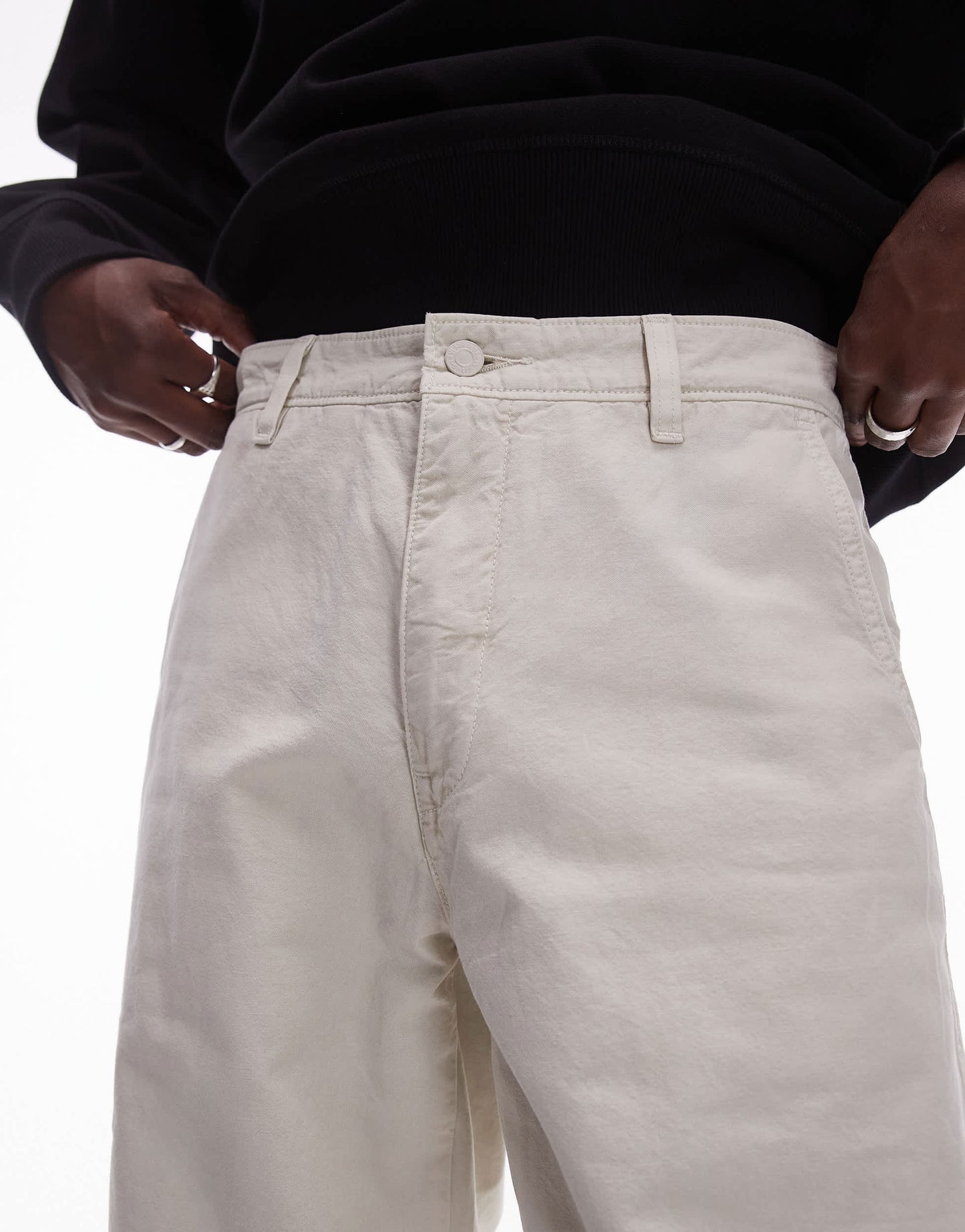 Levi's XX Chino loose straight cotton linen mix trousers in light grey