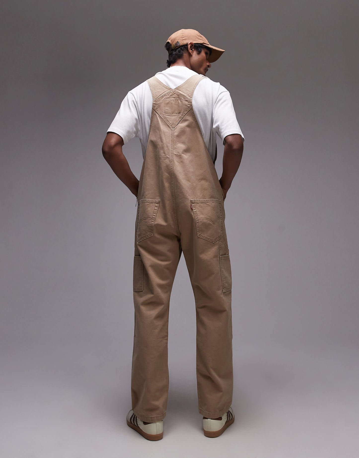 Levi's Workwear capsule canvas dungaree trousers in beige