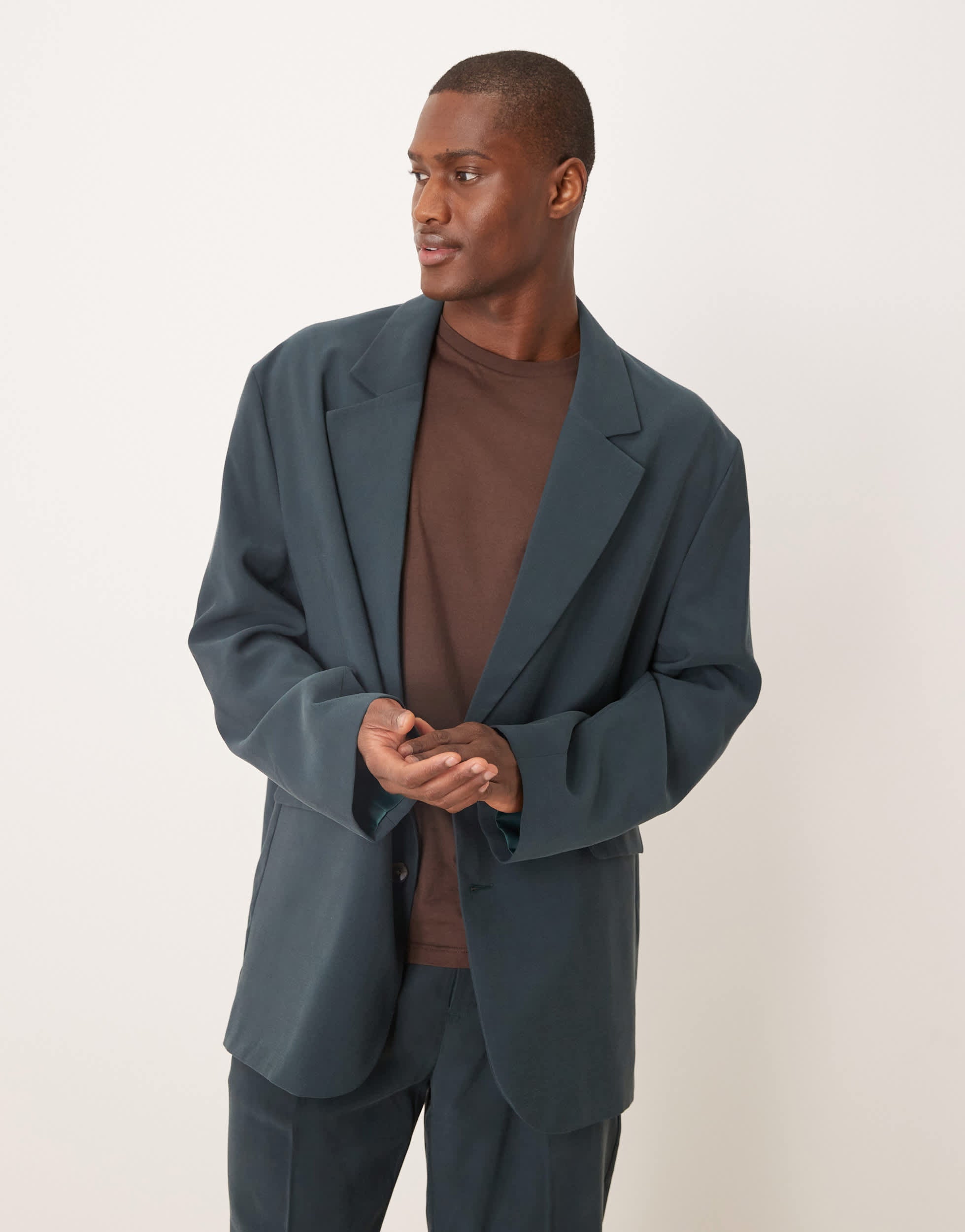 ASOS DESIGN slouchy oversized suit jacket in blue