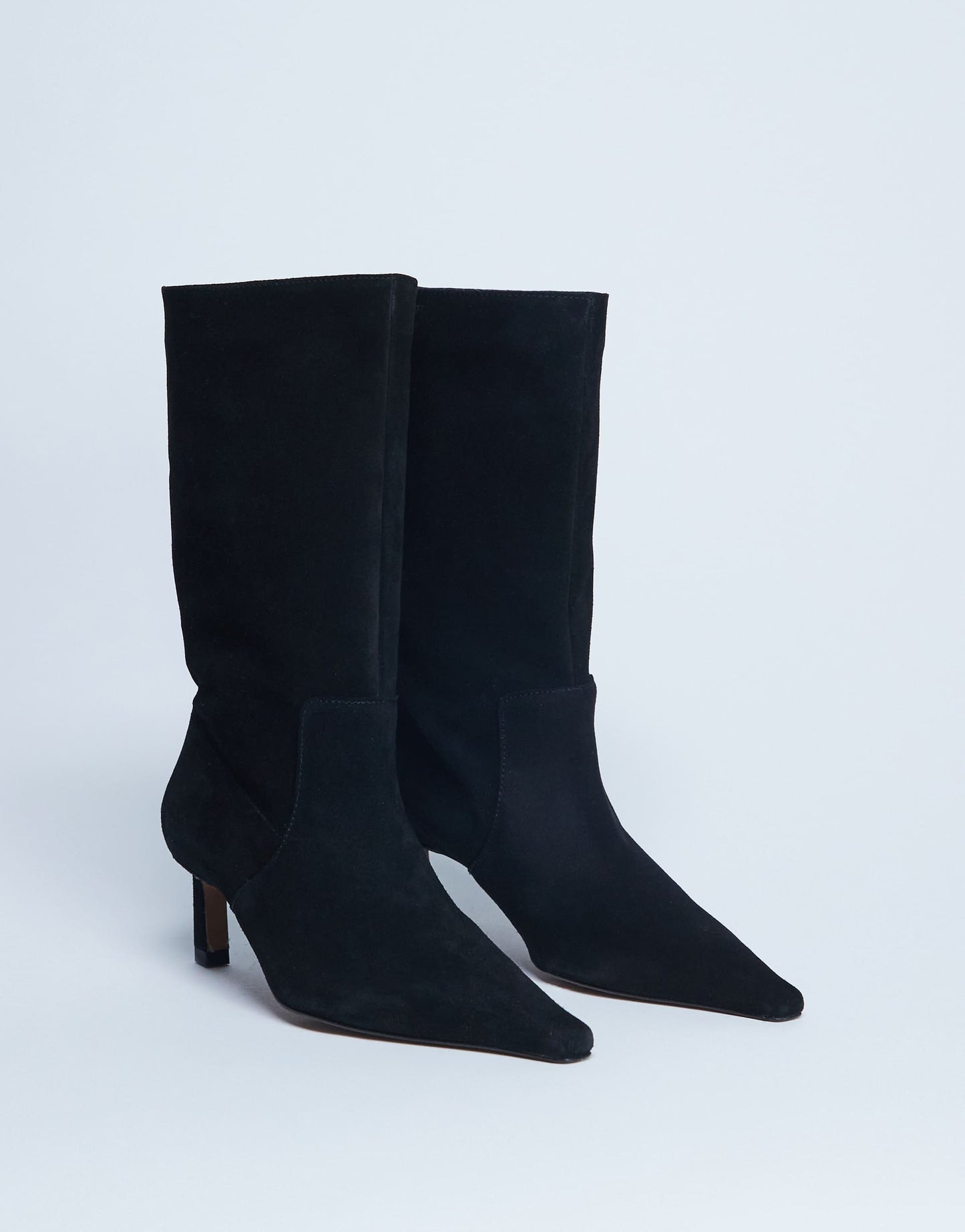 Topshop Tiggy premium suede tube boot in black