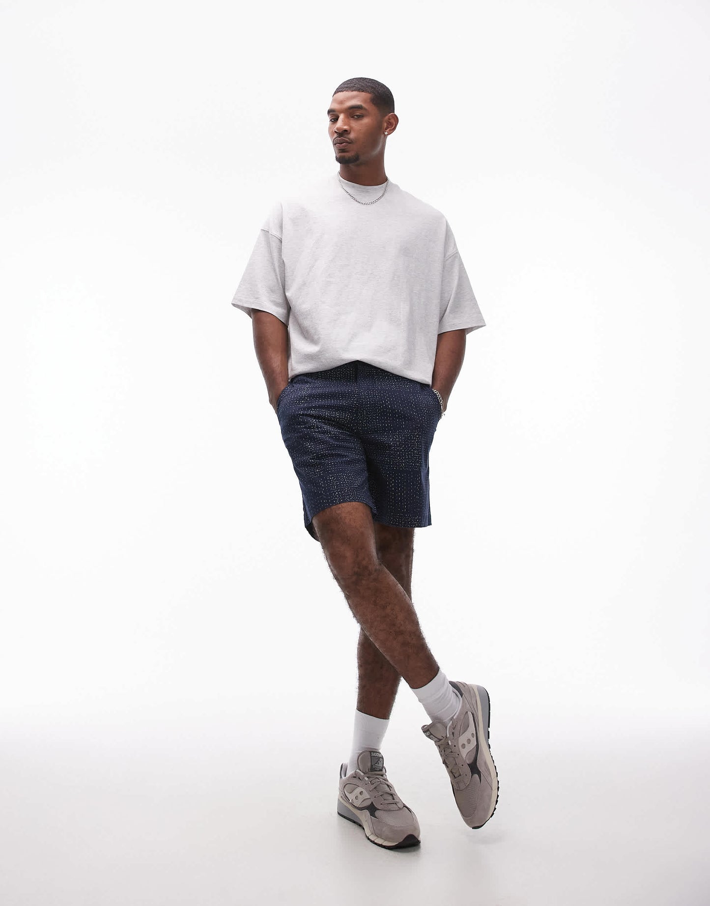 Levi's XX Authentic relaxed printed stitch twill chino shorts in navy