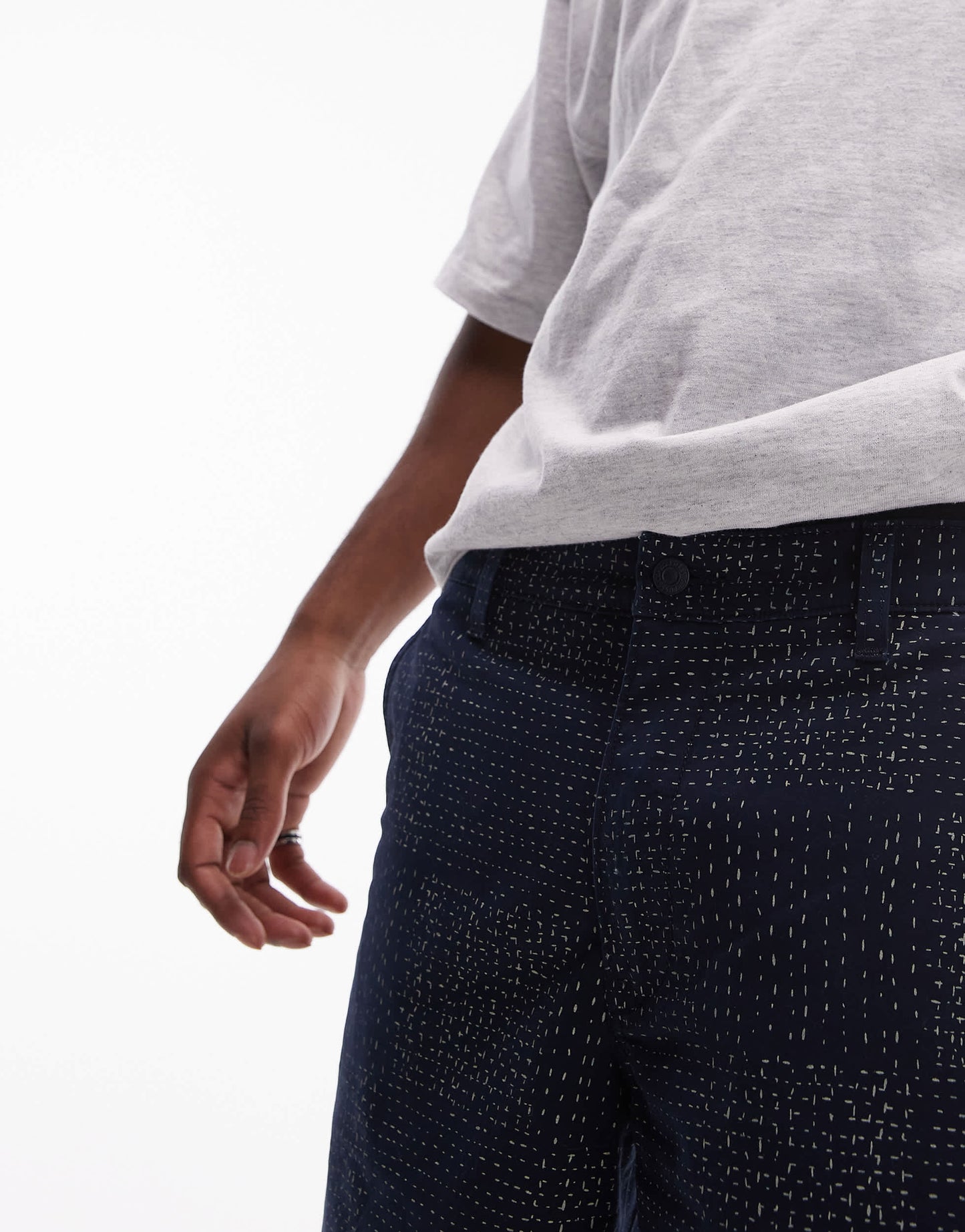 Levi's XX Authentic relaxed printed stitch twill chino shorts in navy