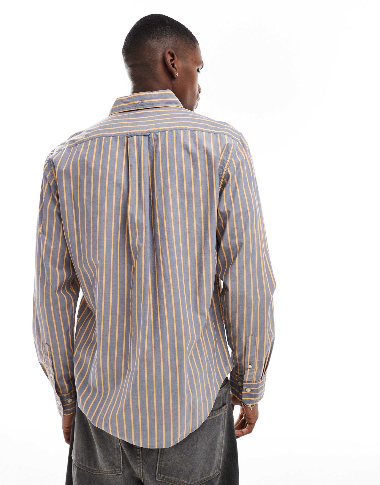 GANT archive long sleeve striped shirt with logo in blue