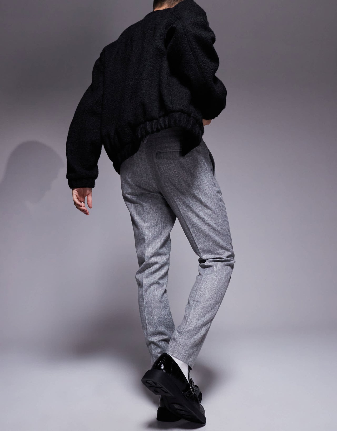 River Island textured trousers in grey