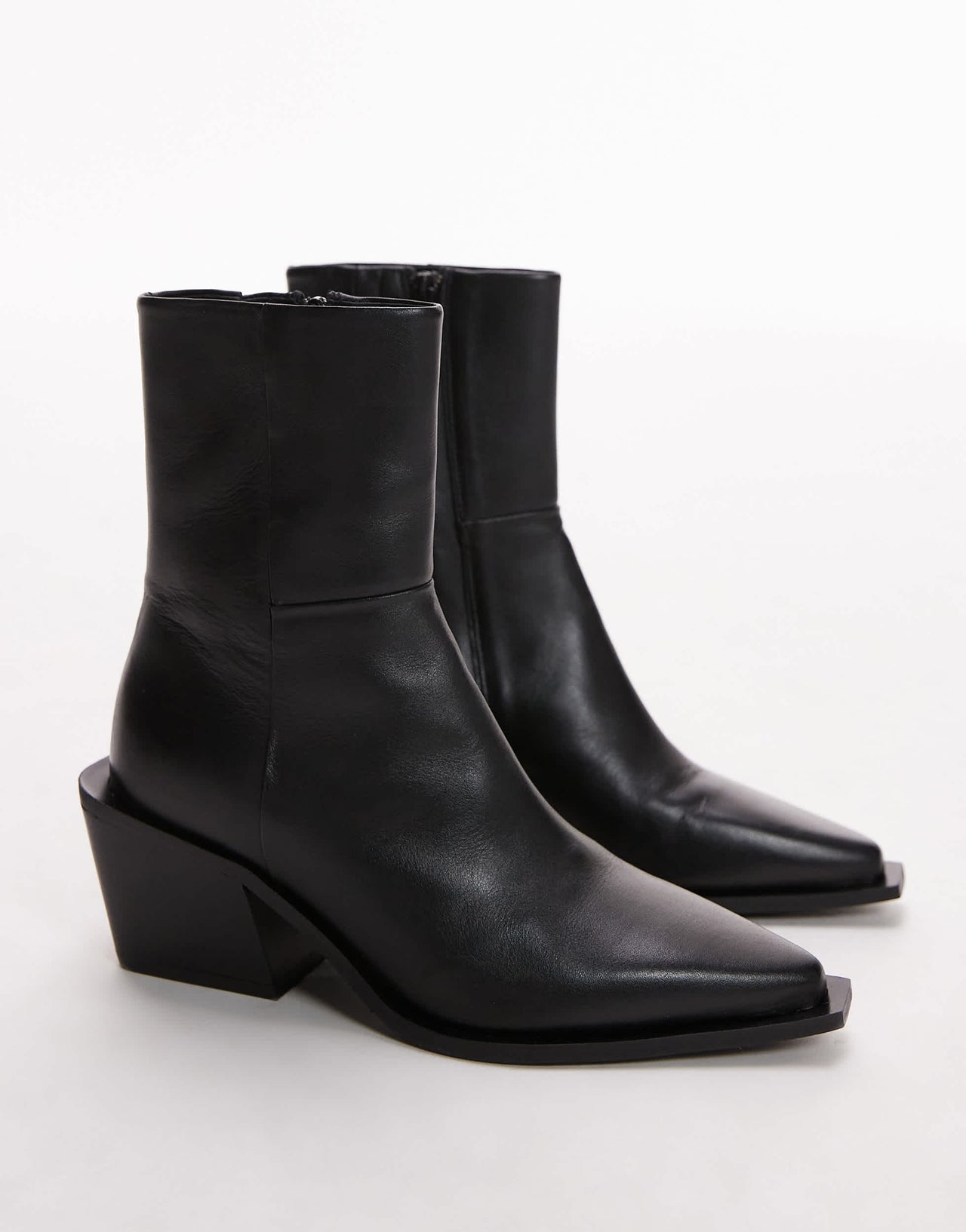 & Other Stories block heeled western chelsea boots in black