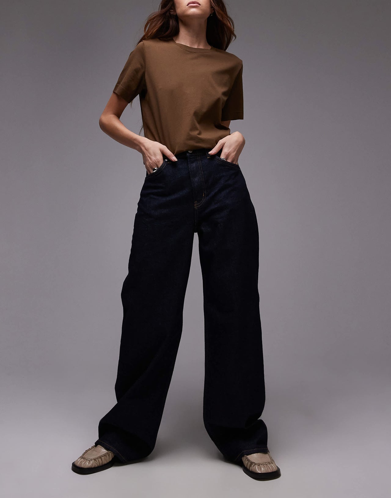 ARKET Lupine high rise wide leg jeans in rinse wash blue