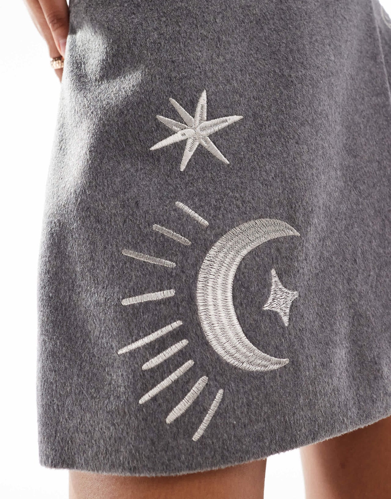 Never Fully Dressed embroidered skort co-ord in grey