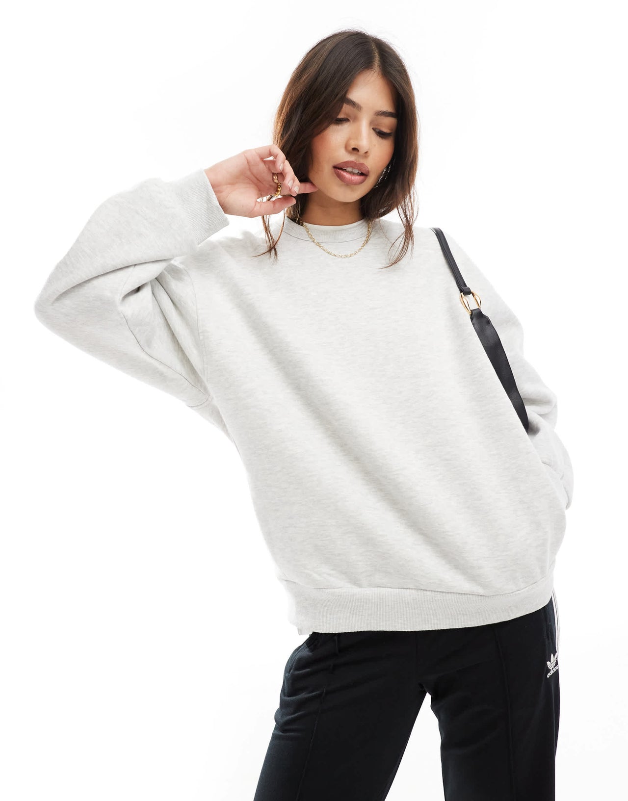 Bershka oversized sweatshirt co-ord in grey