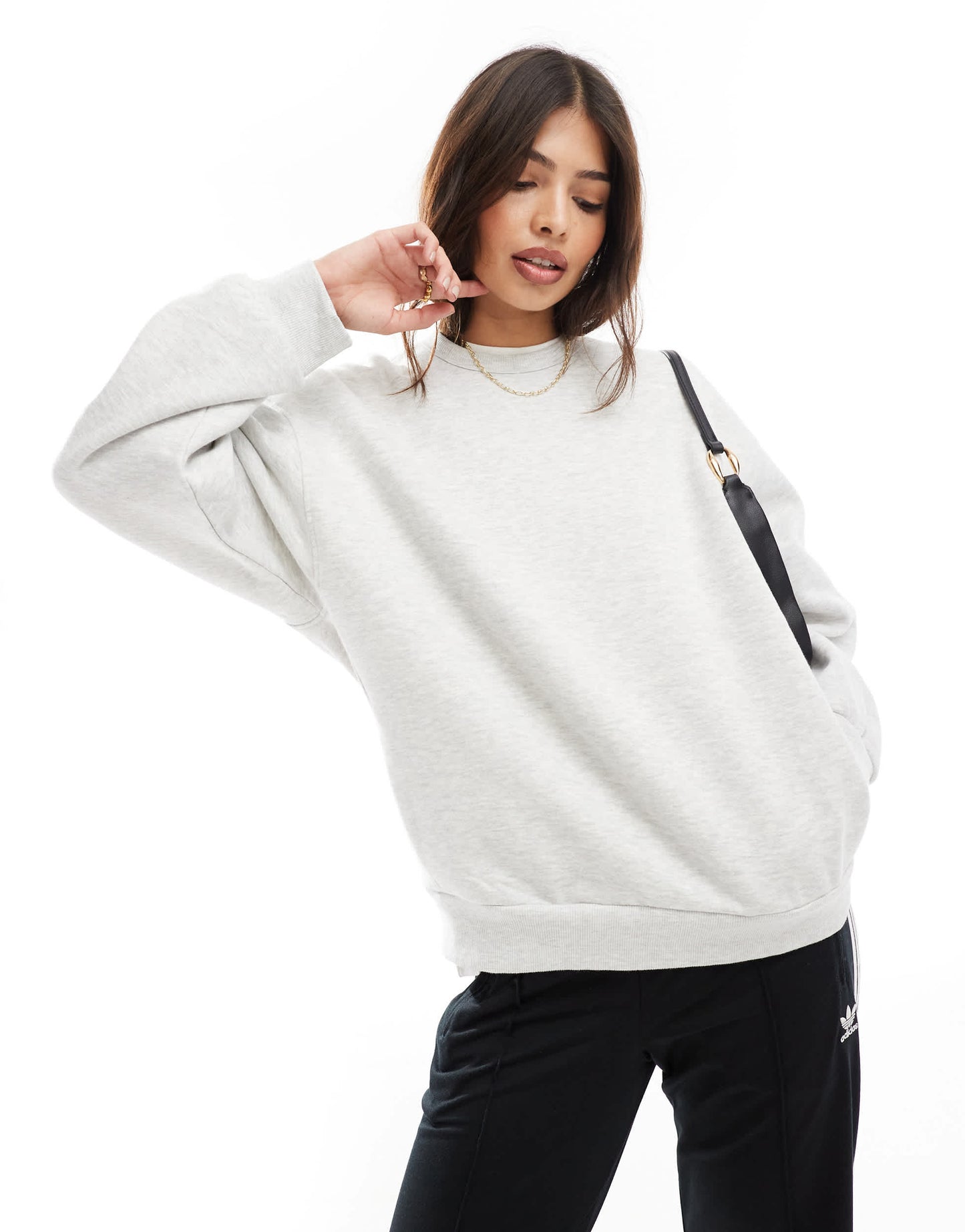 Bershka oversized sweatshirt co-ord in grey