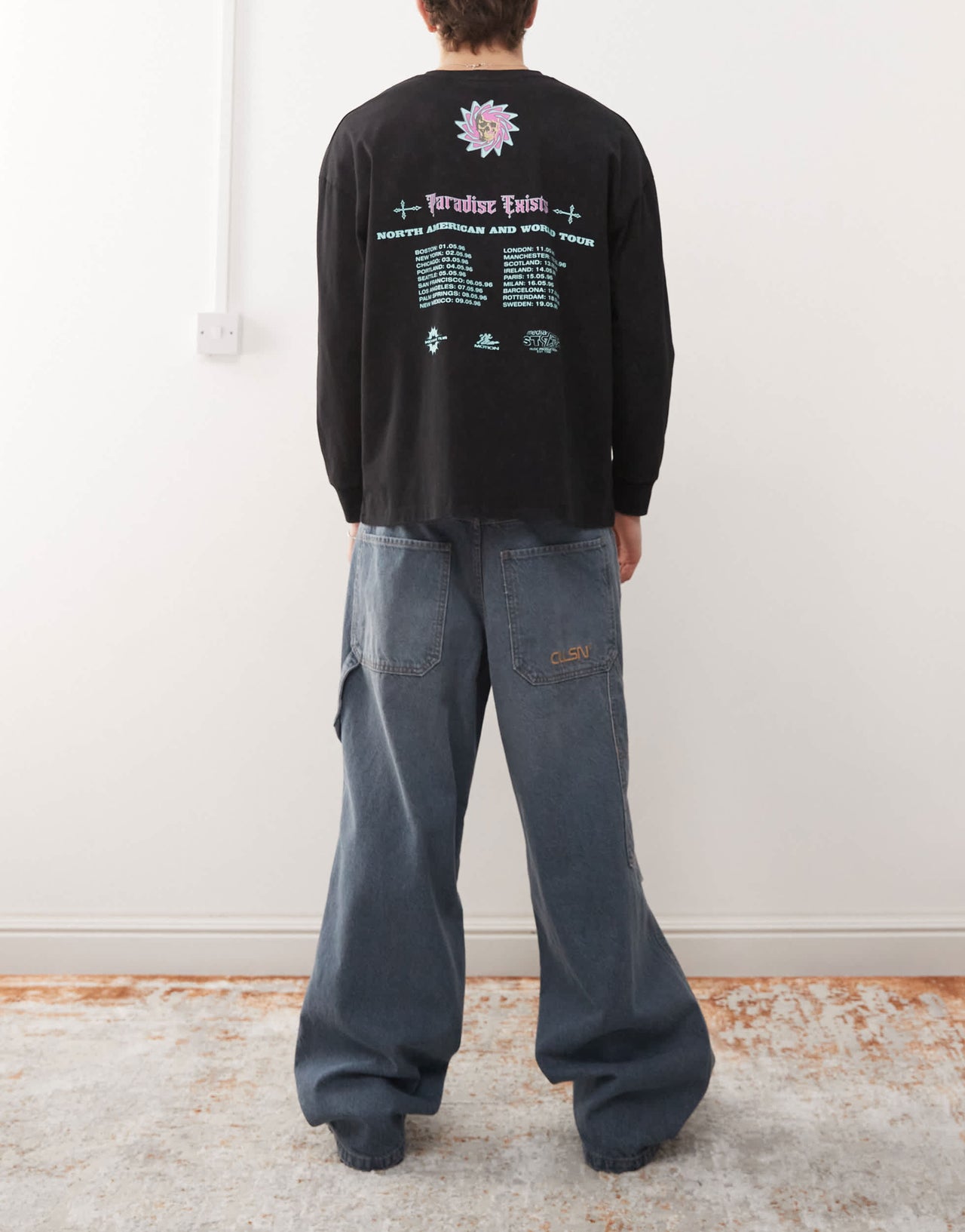 COLLUSION X006 barrel skate jeans in smokey wash - GREY