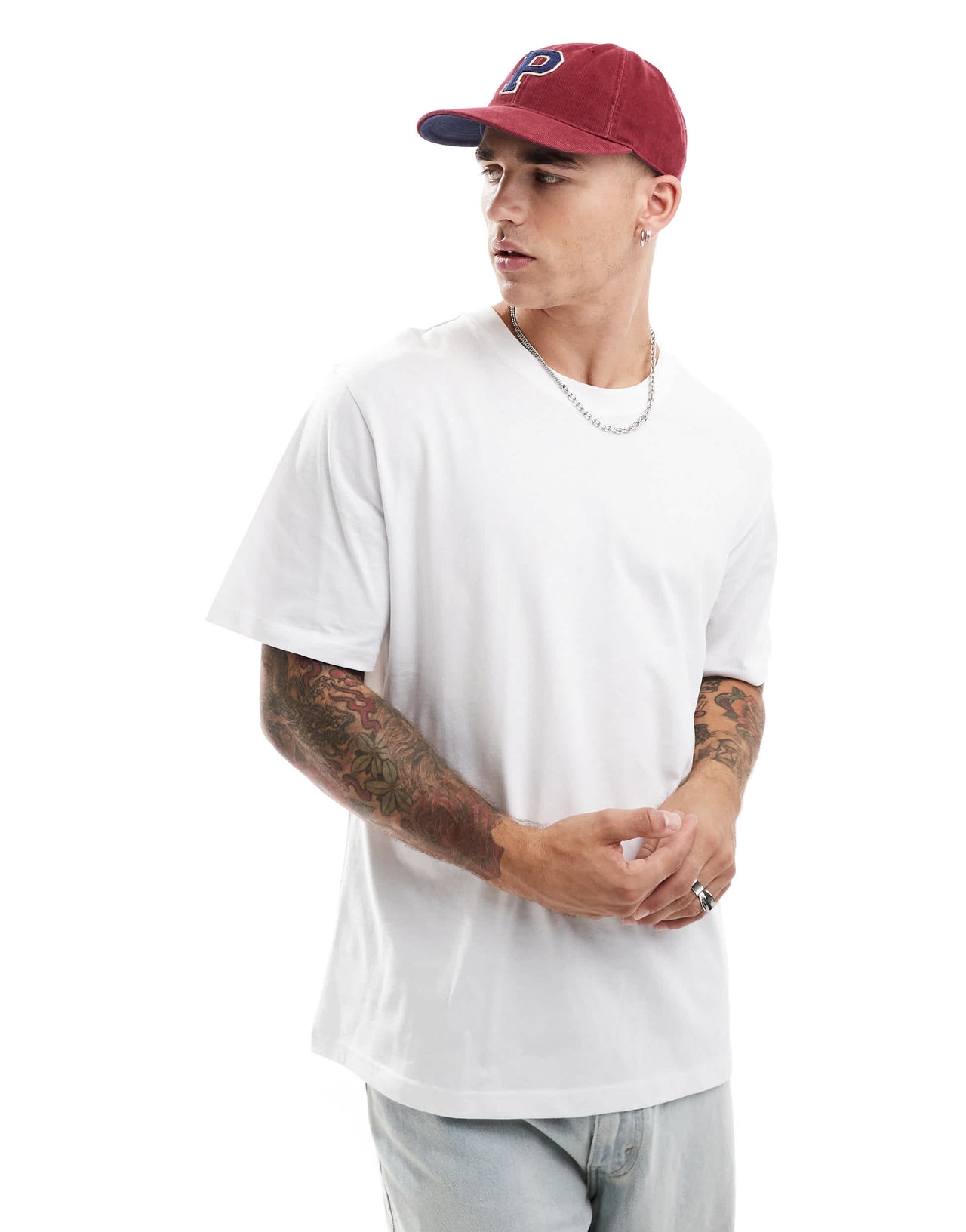 JJ Rebel oversized t-shirt in white