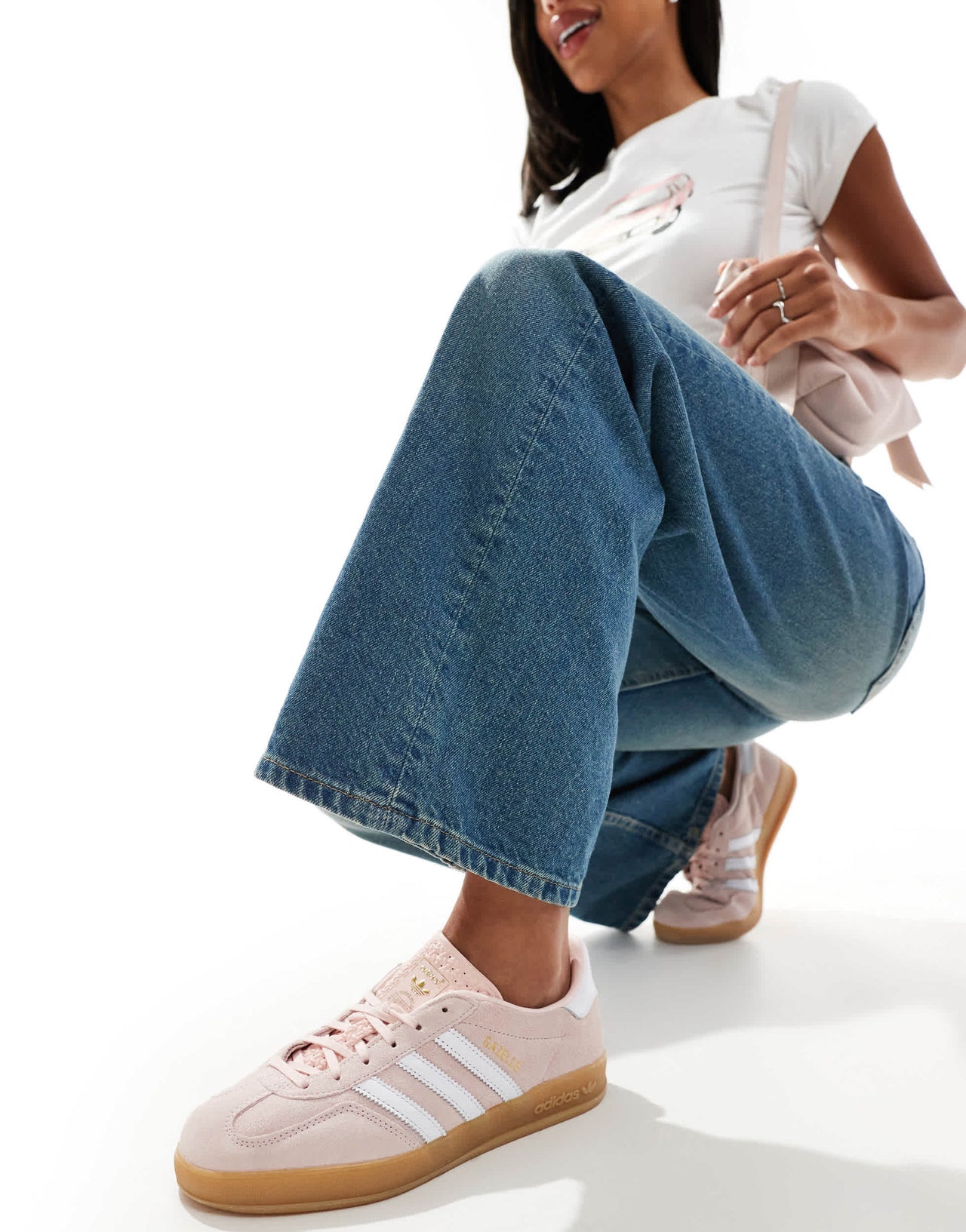 Motel low rise parallel jeans in vintage blue green