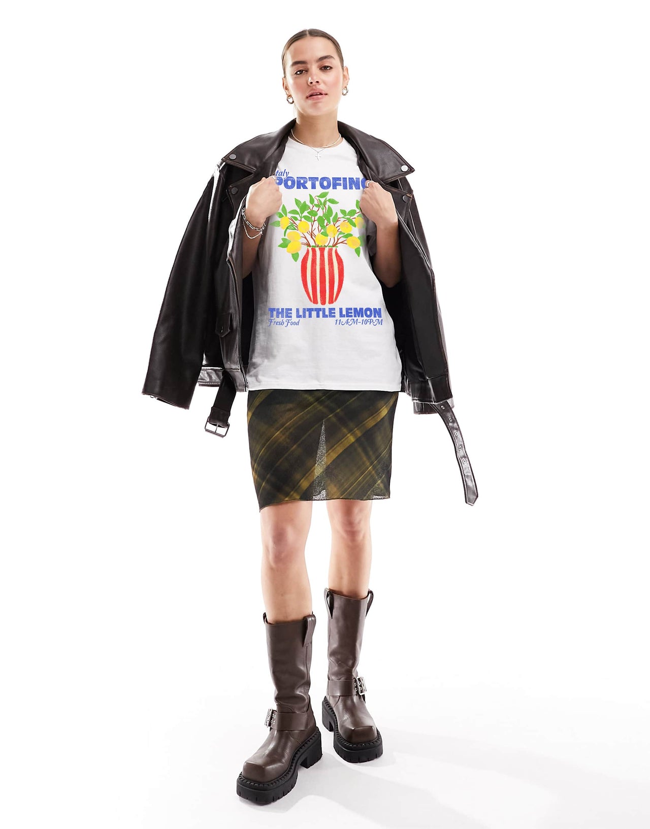 ASOS DESIGN oversized t-shirt with portofino graphic in white