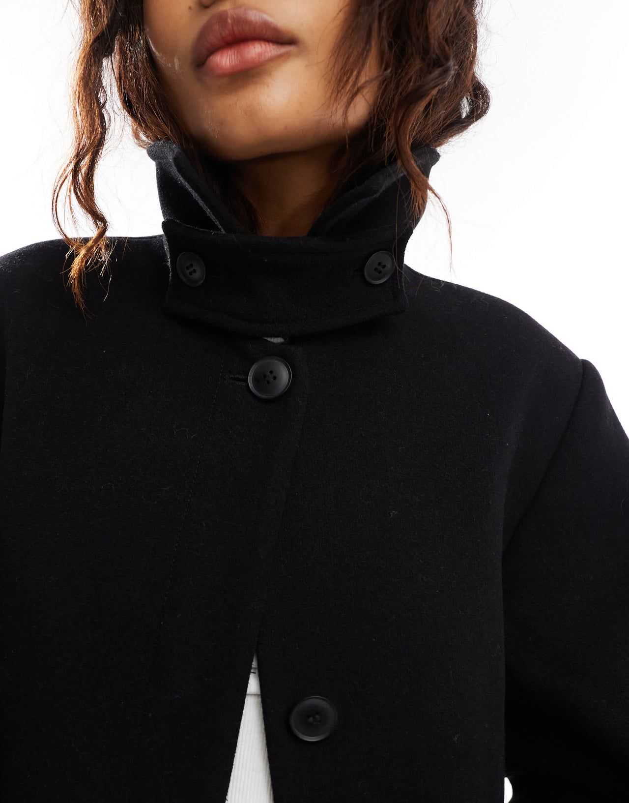Weekday Gate wool blend car coat in black