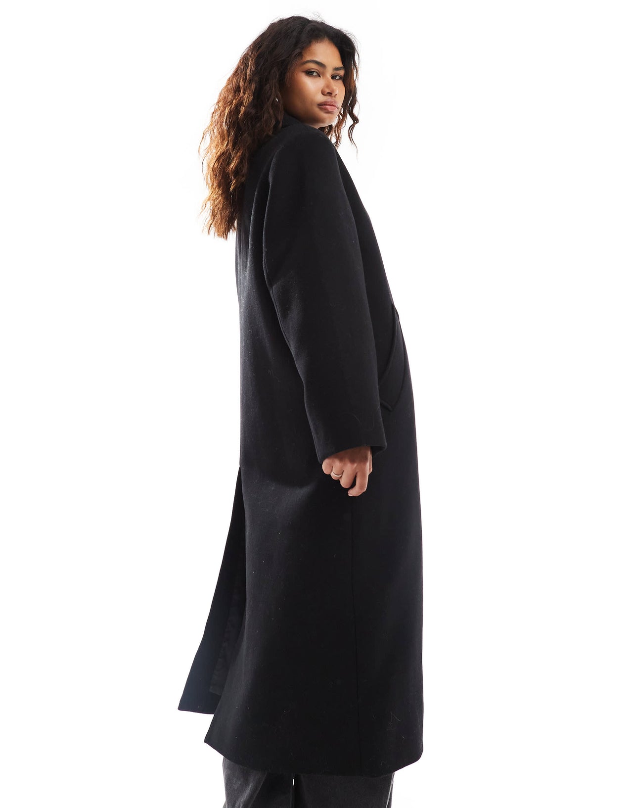 Weekday Gate wool blend car coat in black