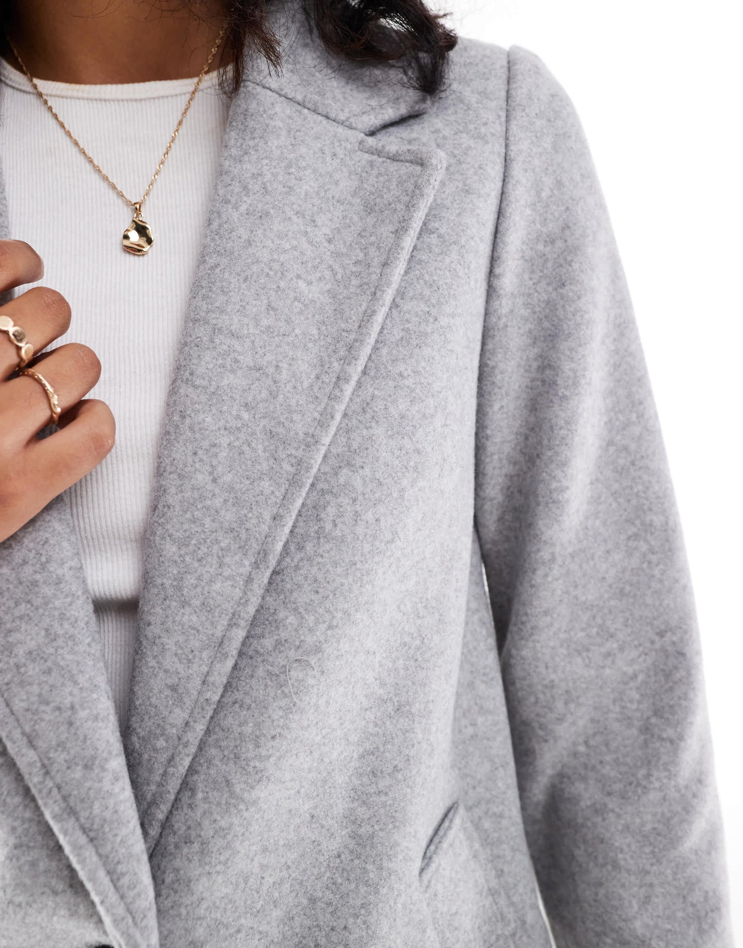 Stradivarius wool look jacket in grey