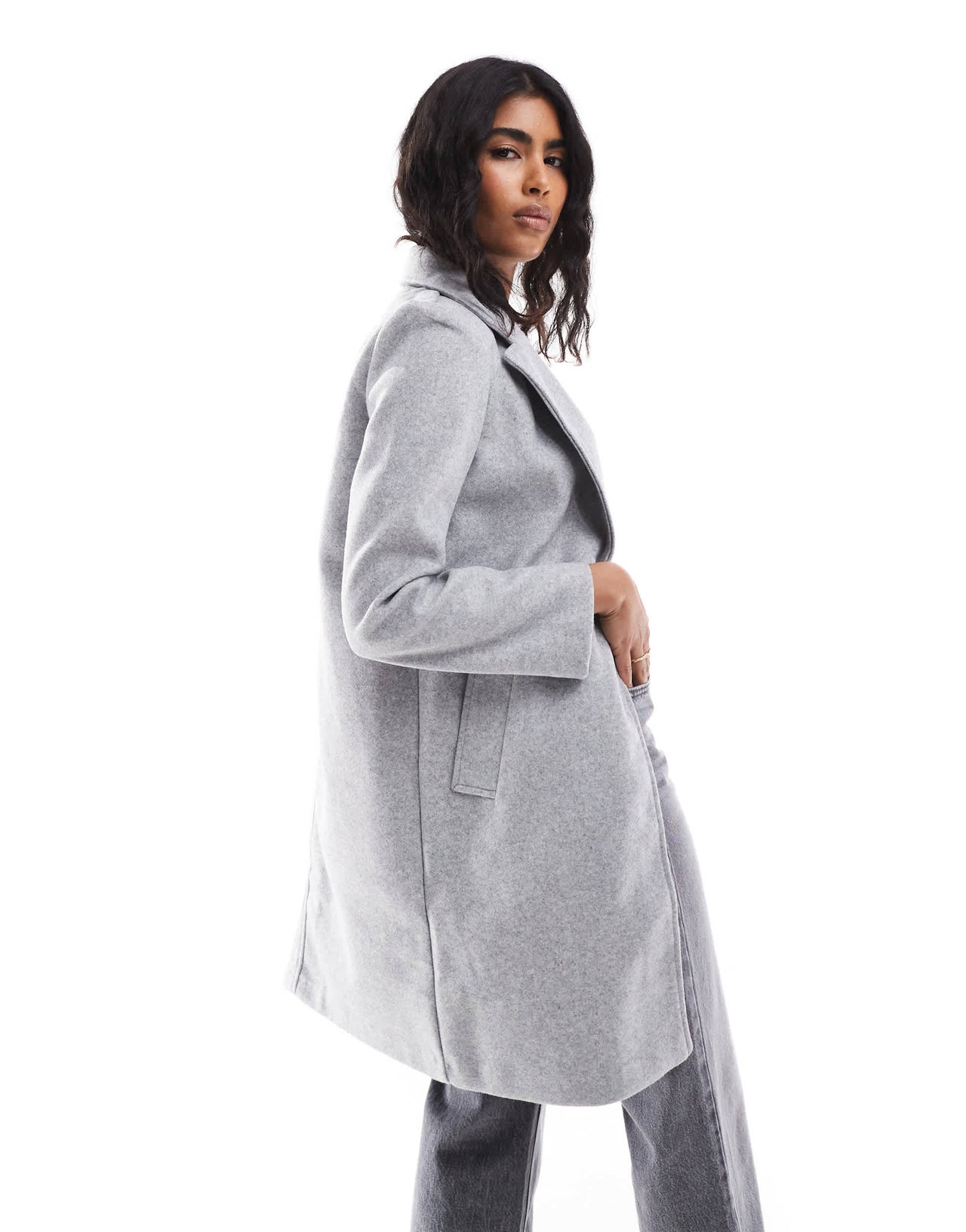 Stradivarius wool look jacket in grey