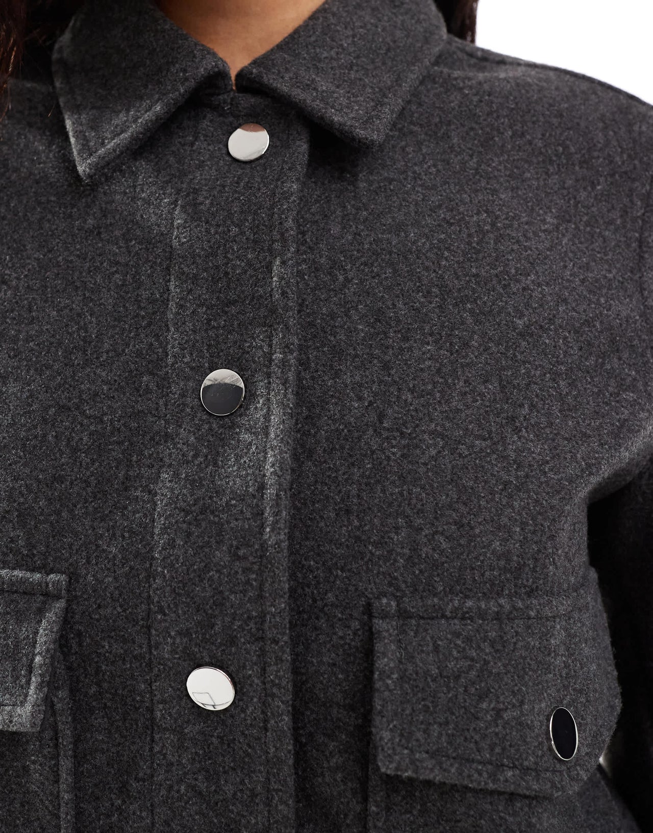 Stradivarius boxy wool look jacket in grey