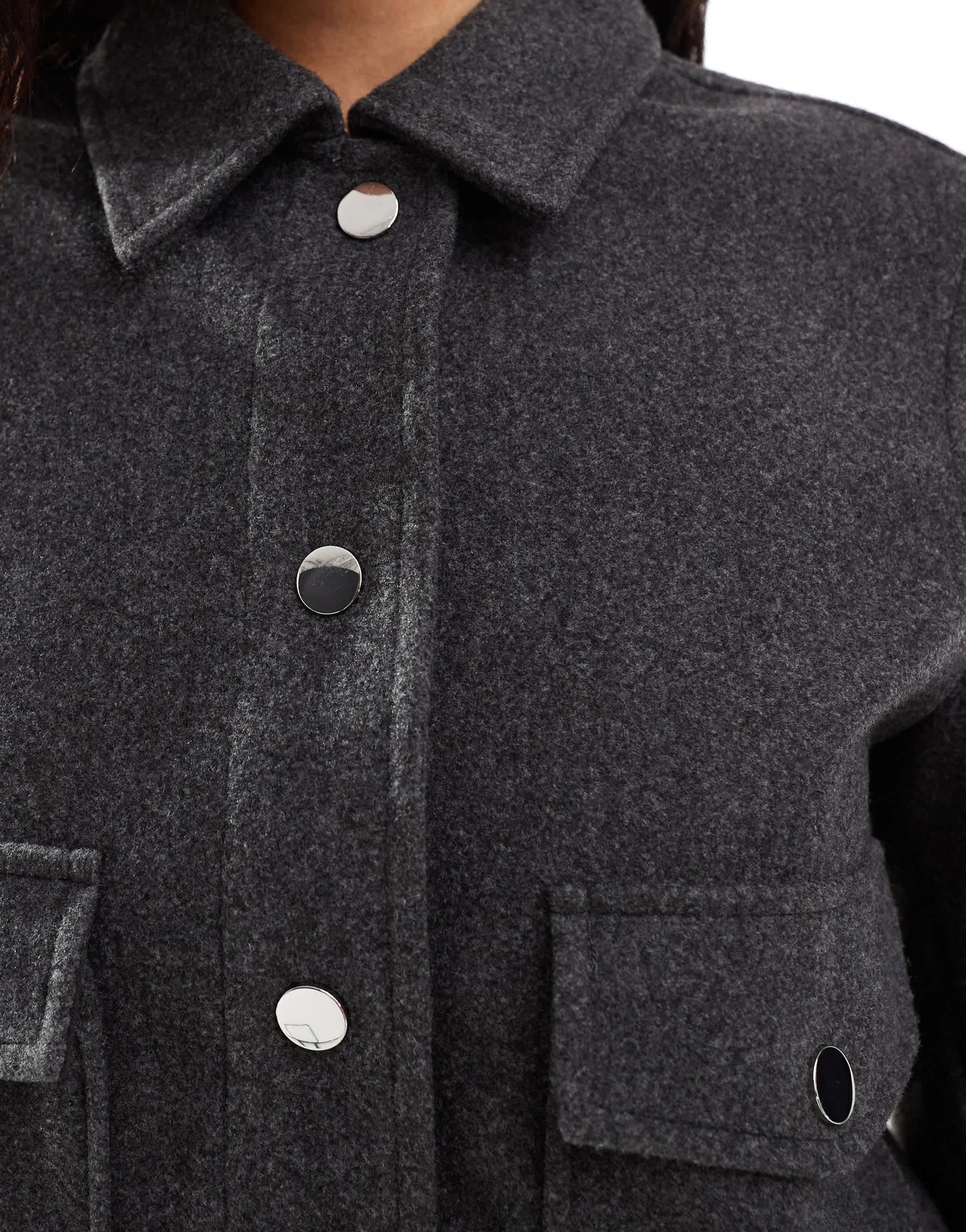 Stradivarius boxy wool look jacket in grey