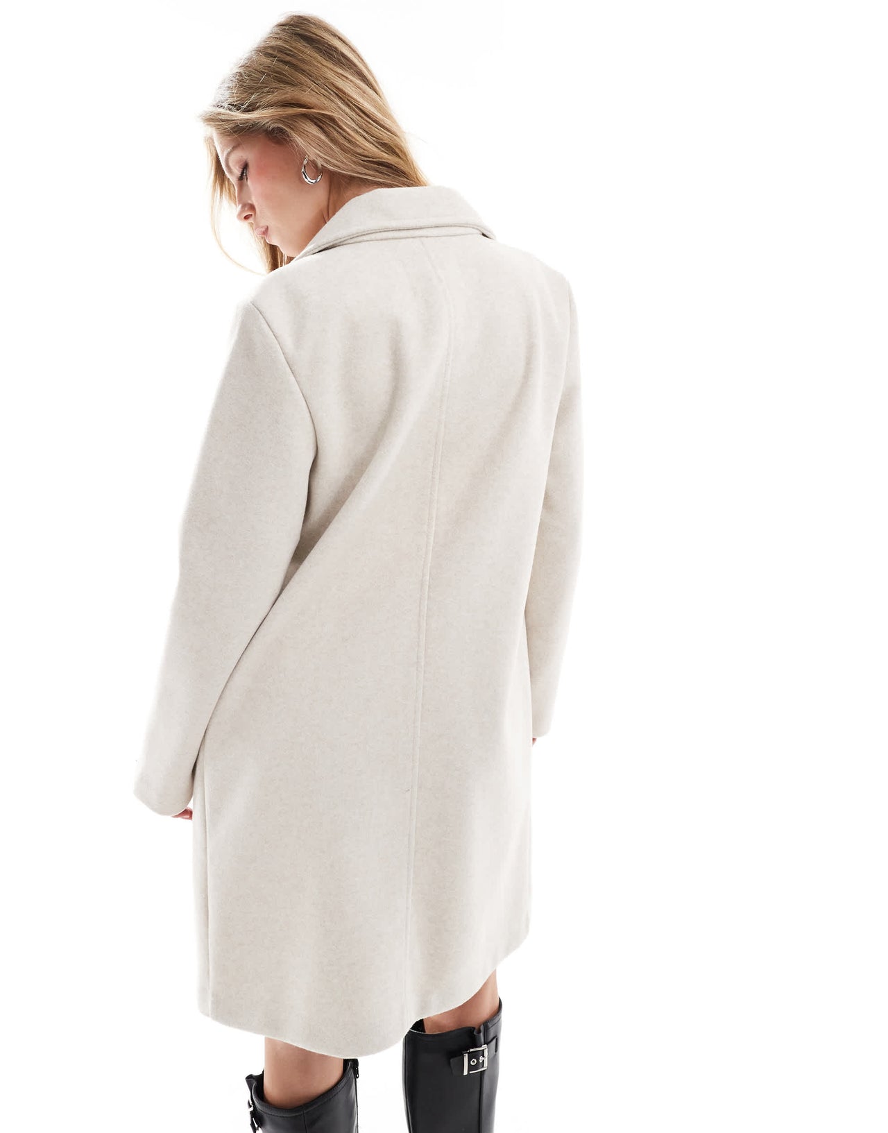 Stradivarius wool look jacket in ecru