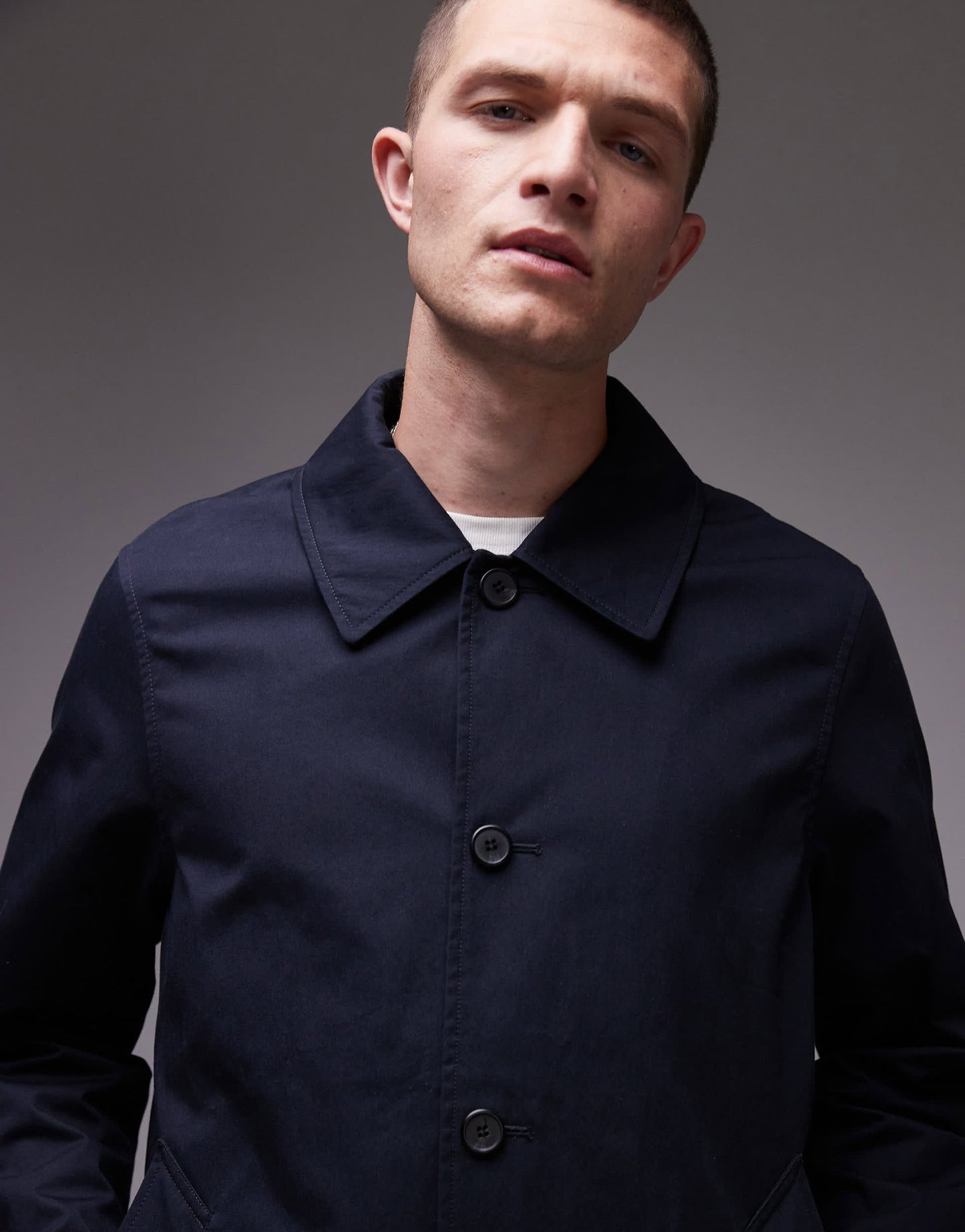 ARKET oversized car coat in dark navy blue