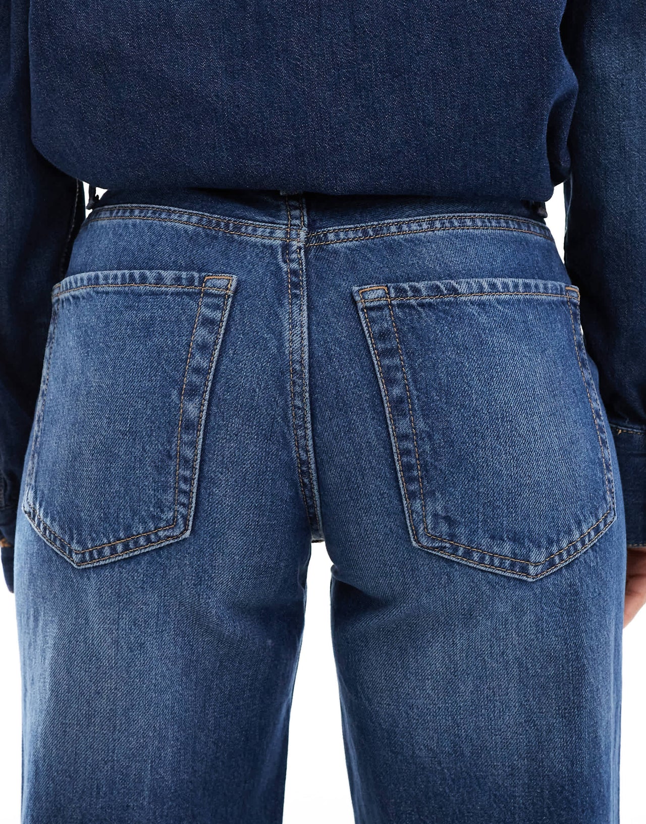 Bershka high waisted 90s wide leg jeans in dark wash