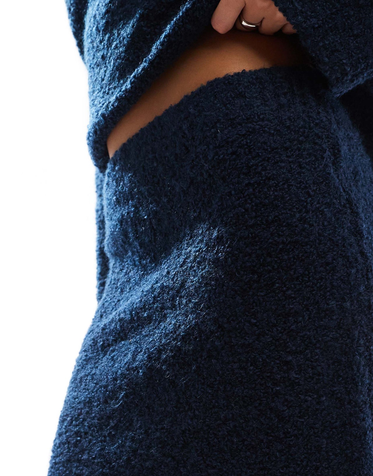 Object boucles knitted mini skirt co-ord in navy