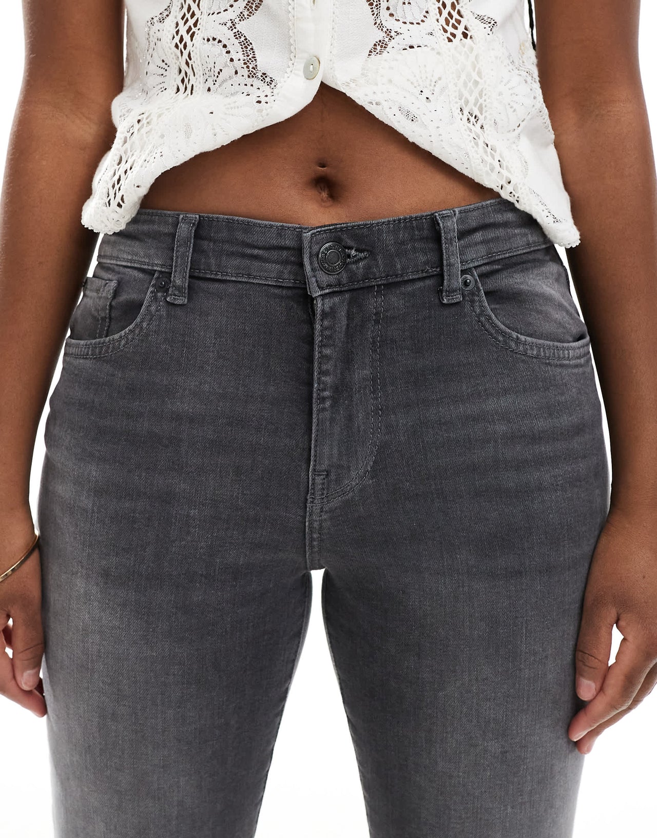 Bershka high waisted flared jeans in grey