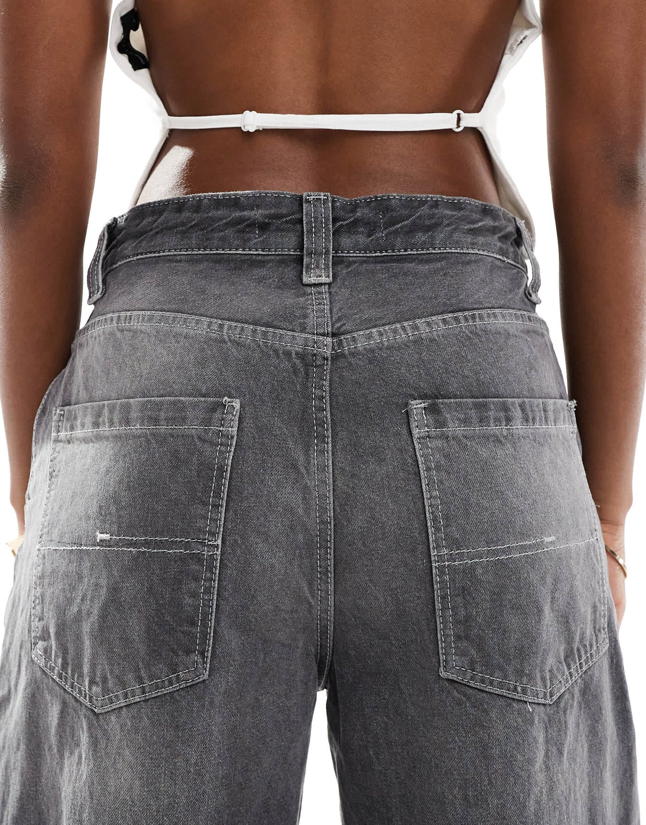 Bershka baggy skater jeans in dirty grey
