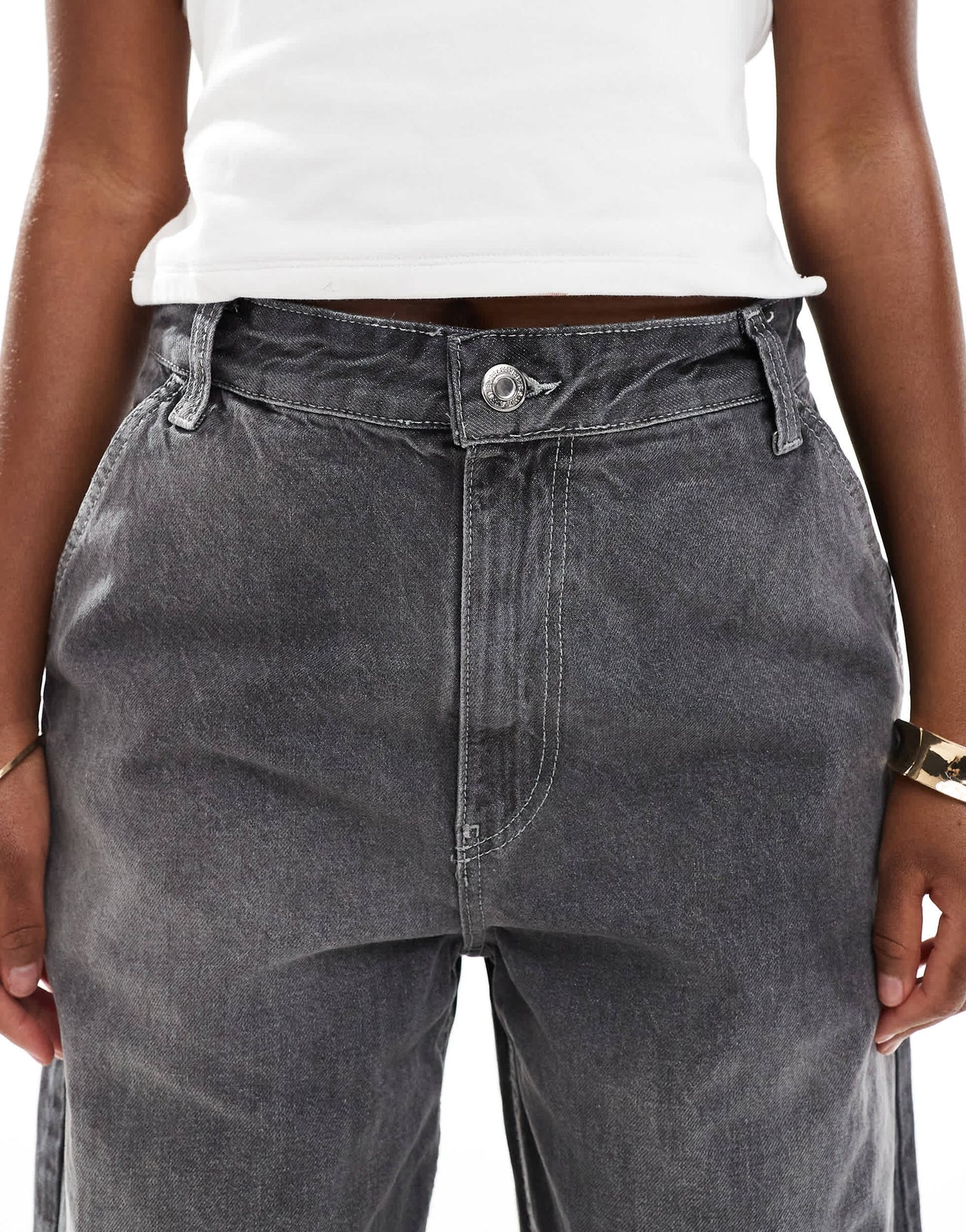 Bershka baggy skater jeans in dirty grey