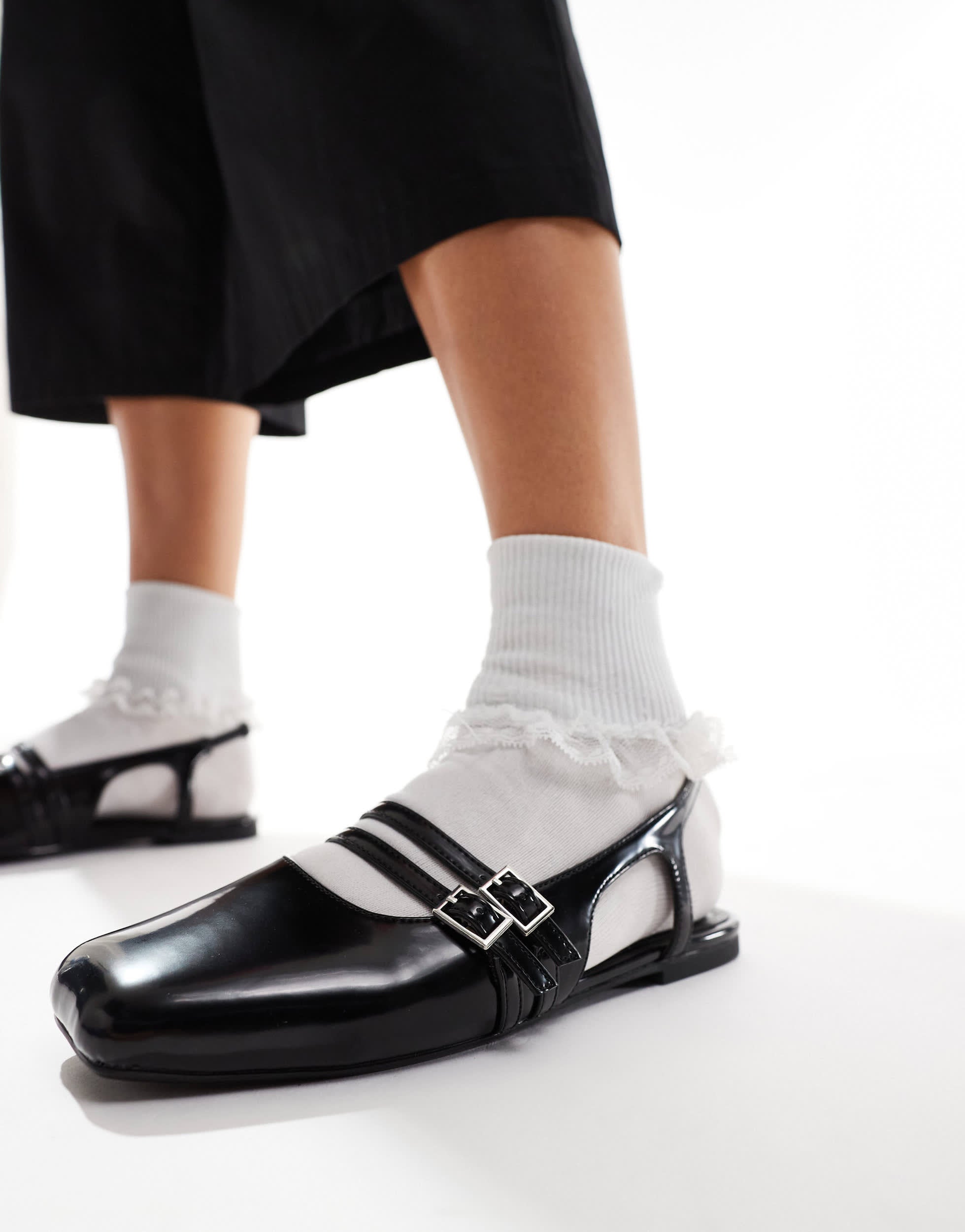 Cotton On ziggy slingback ballet pump in black