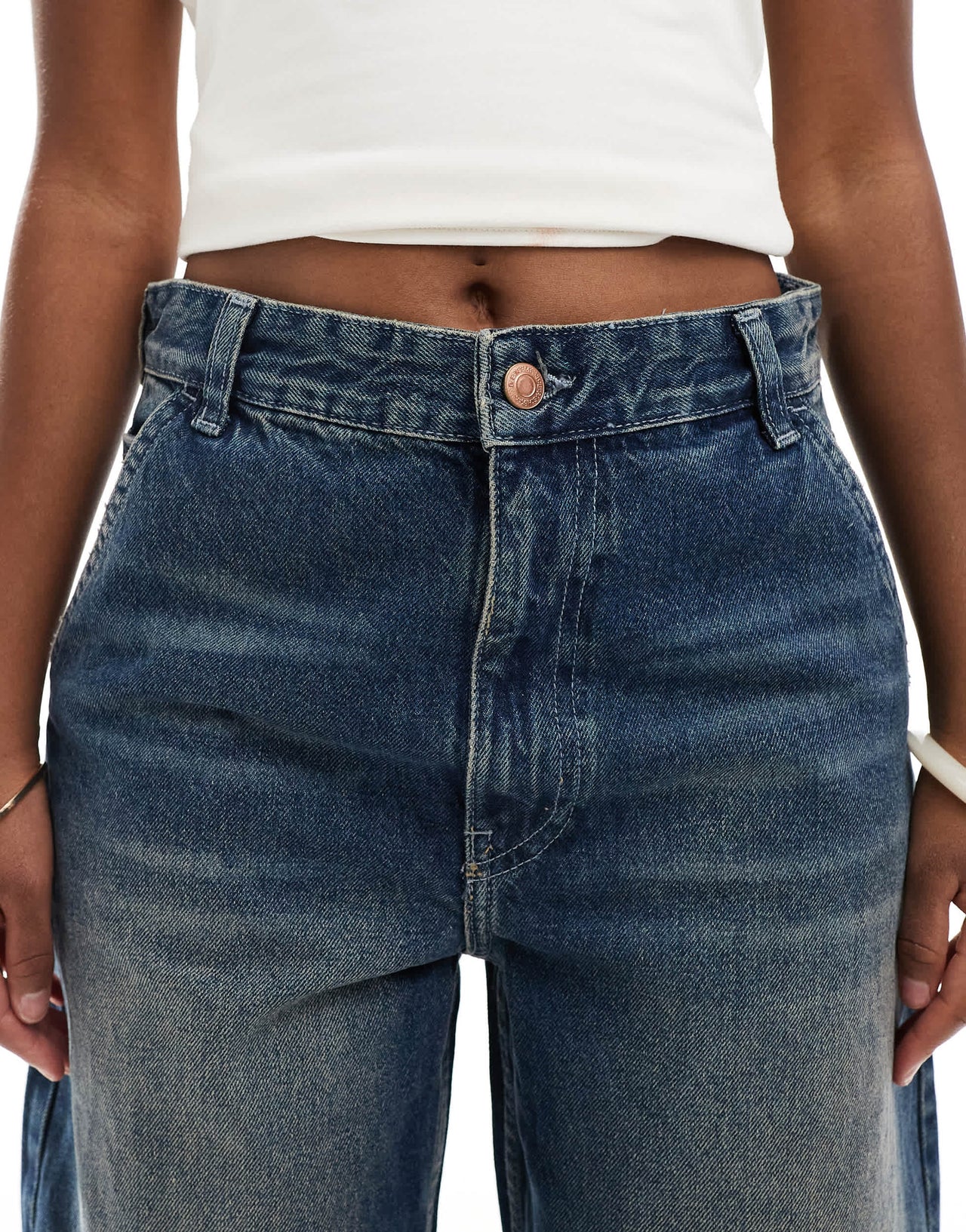 Bershka skater jeans in dark wash