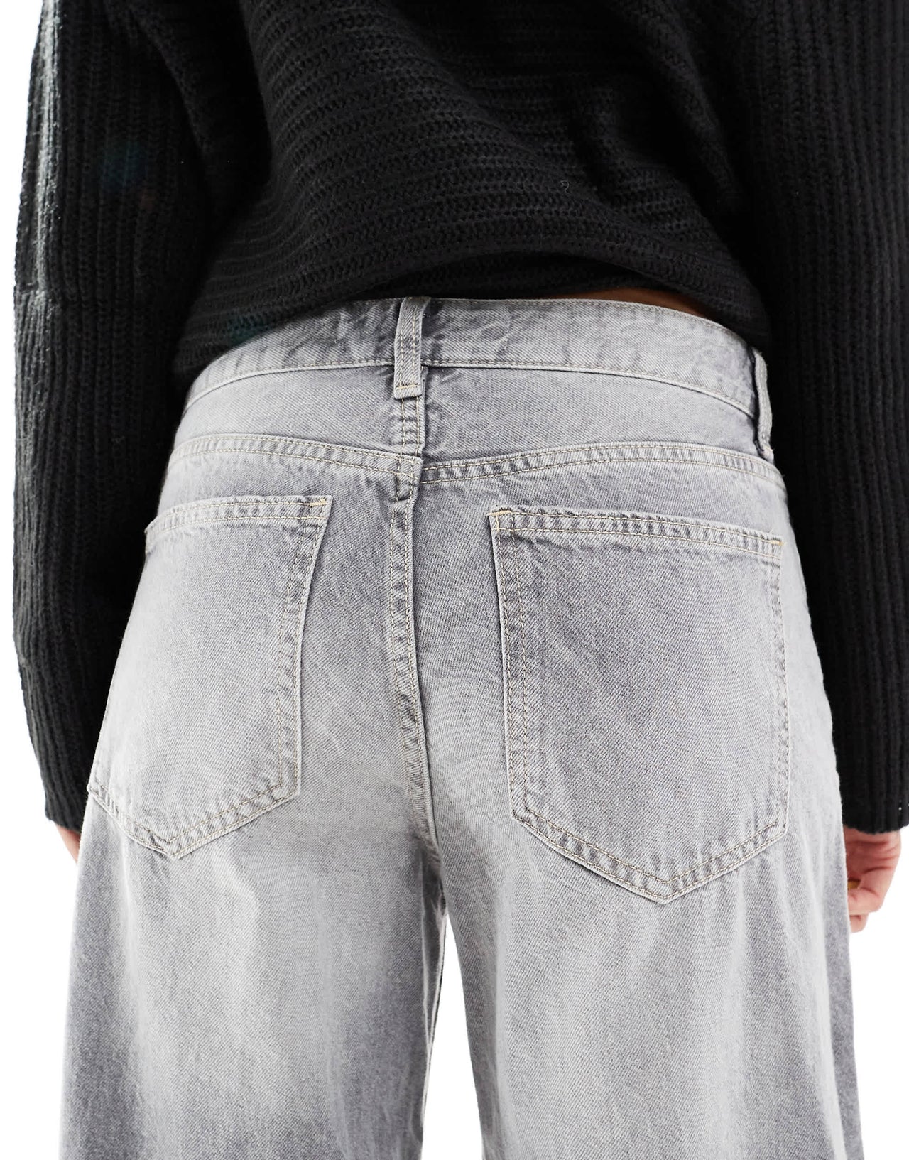 Bershka high waisted wide leg jeans in grey wash