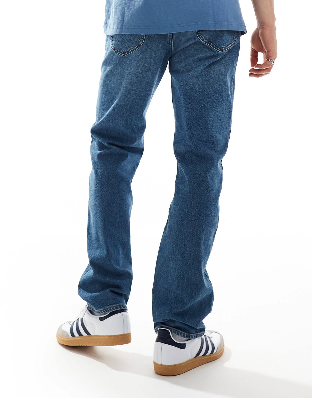 Lee West relaxed straight fit jeans in mid wash